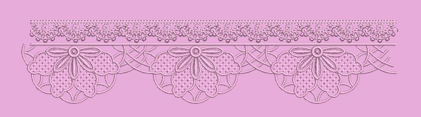 Scalloped Floral Lace Edge Border Embroidery Design