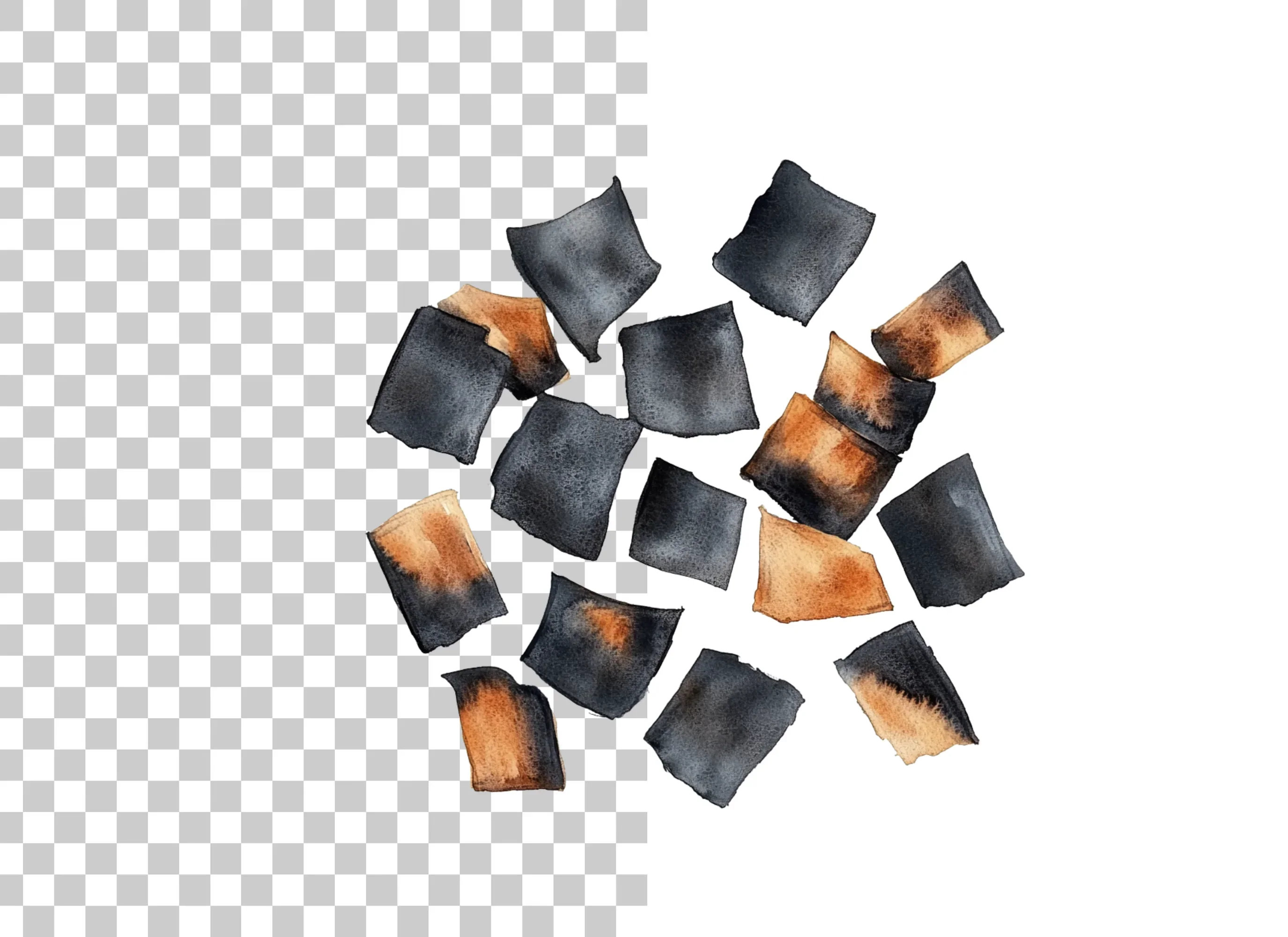 Scattered Burnt Pieces Clipart Bundle - Image 2