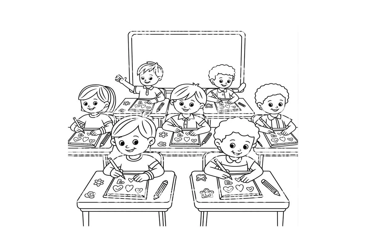 School Kids Learning Coloring Books - Image 4