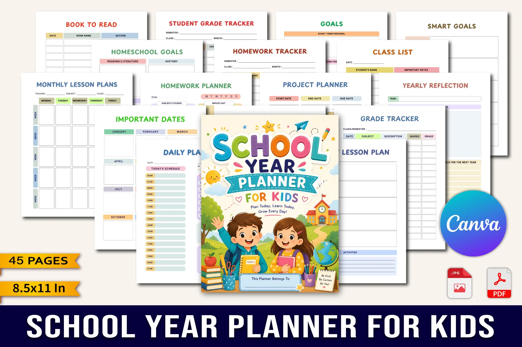 School Year For Kids Planner