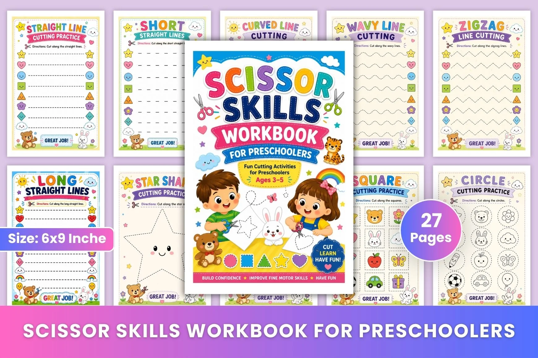 Scissor Skills For Preschoolers Workbook