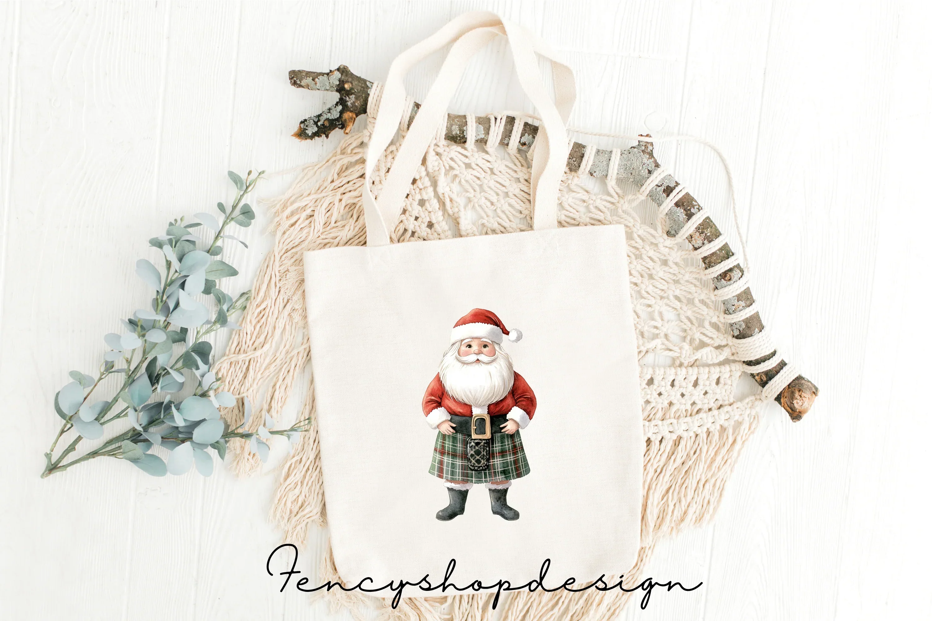 Scottish Kilt Santa Claus Clipart Bundle - Image 2