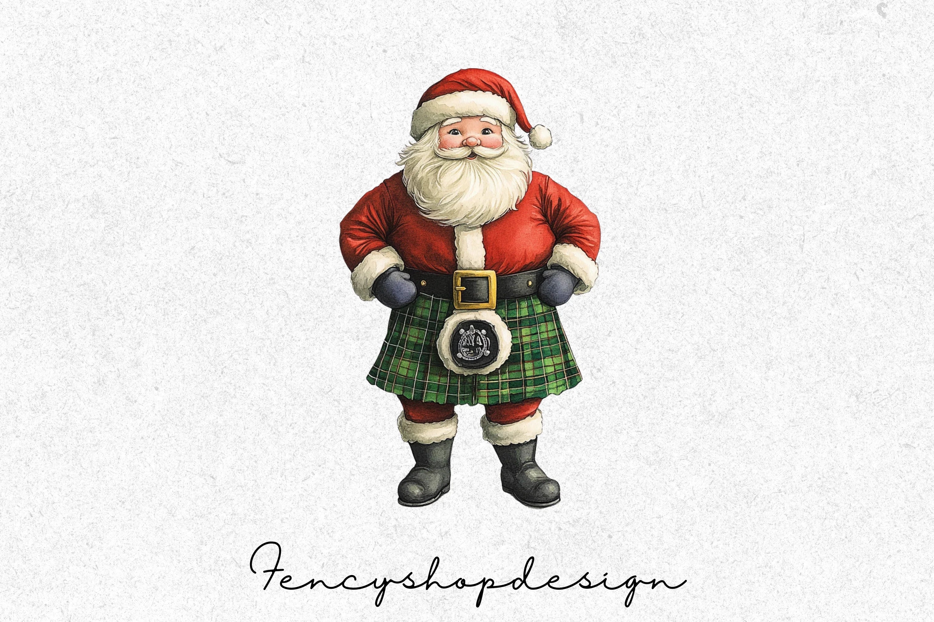 Scottish Kilt Santa Claus Clipart Bundle - Image 6
