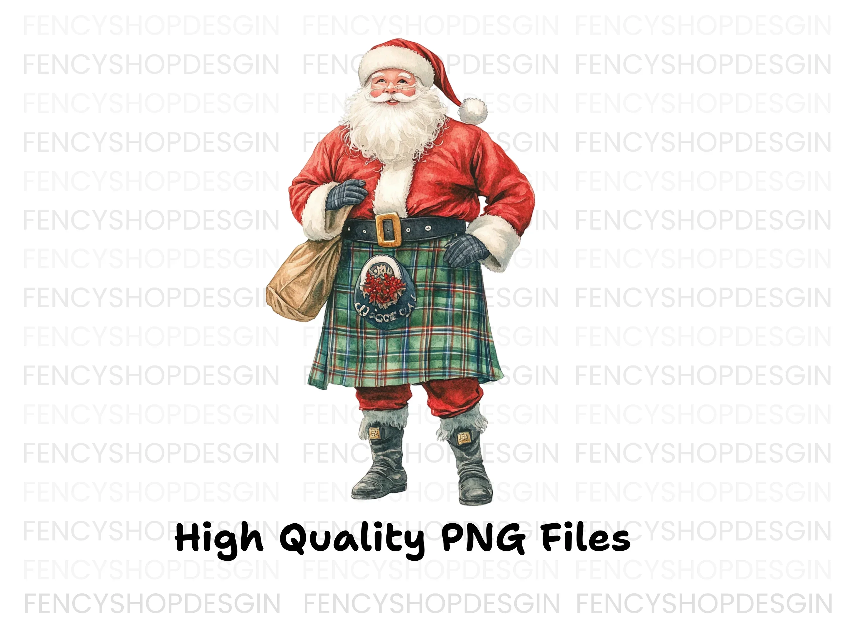 Scottish Santa Claus Clipart Bundle - Image 2