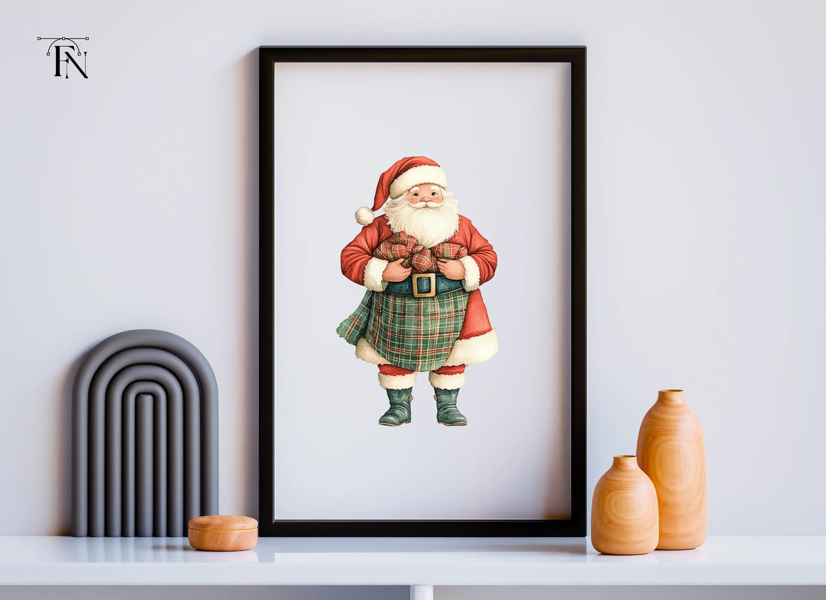 Scottish Santa Claus Clipart Bundle - Image 4