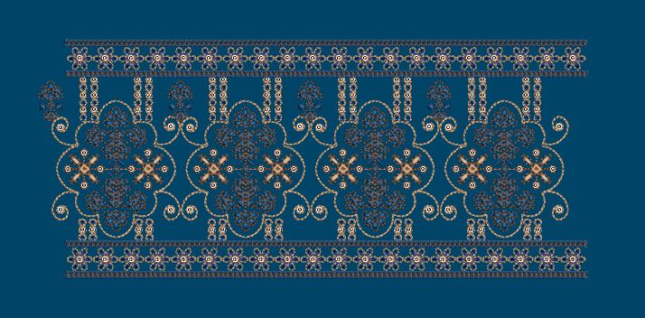 Scroll Medallion Lattice Panel Embroidery Design