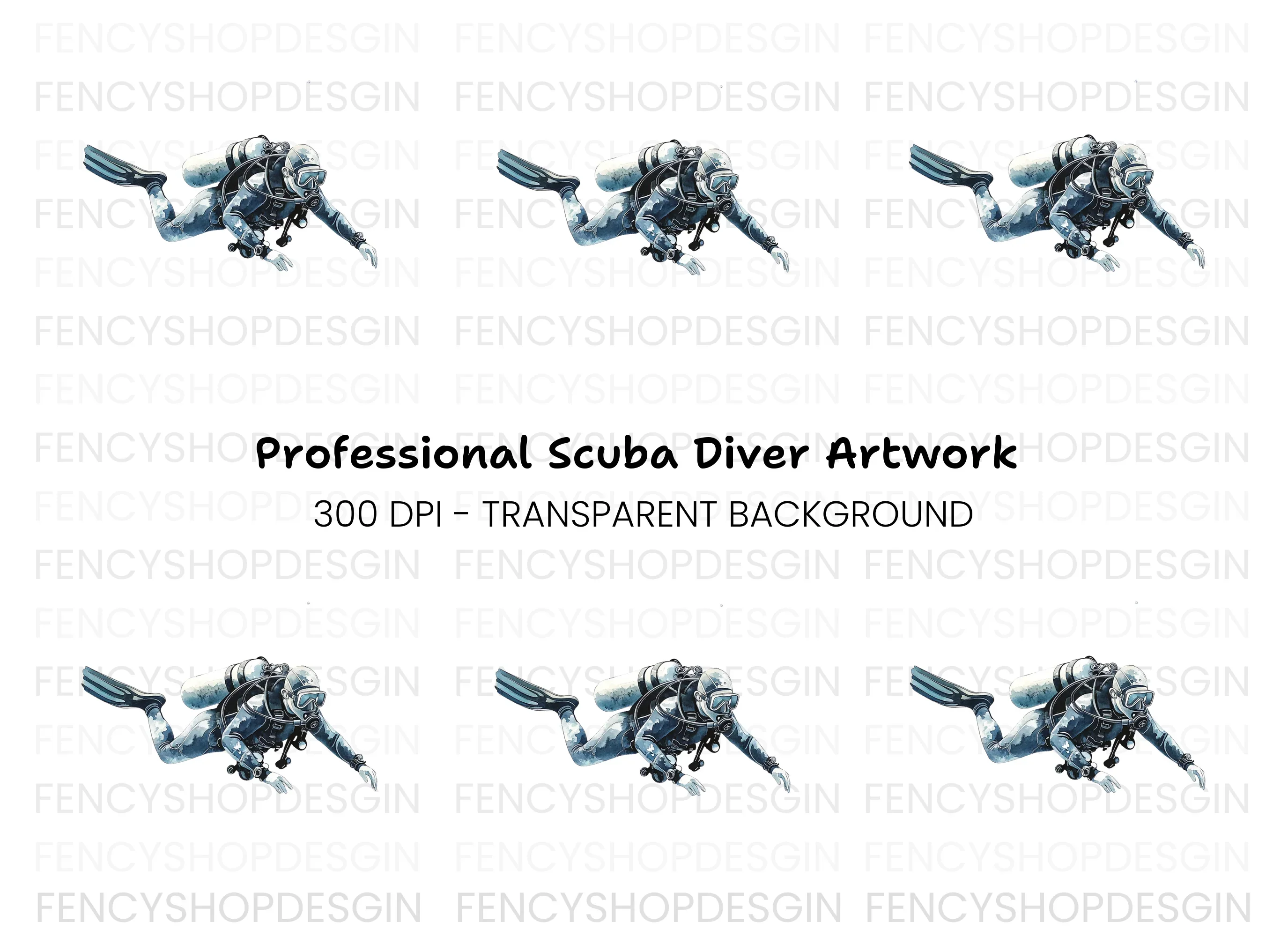 Scuba Diver Underwater Adventure Clipart Bundle