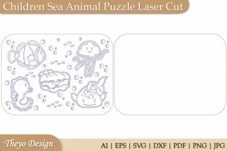 Sea Animal Puzzle SVG - Image 2