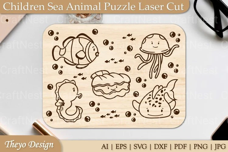 Sea Animal Puzzle SVG - Image 3