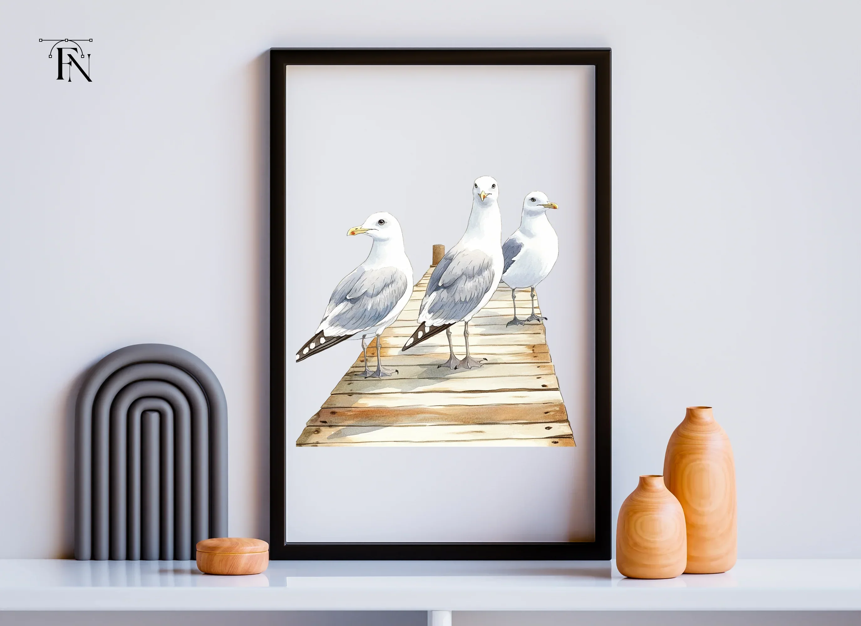 Seagulls on Dock Clipart Bundle - Image 3