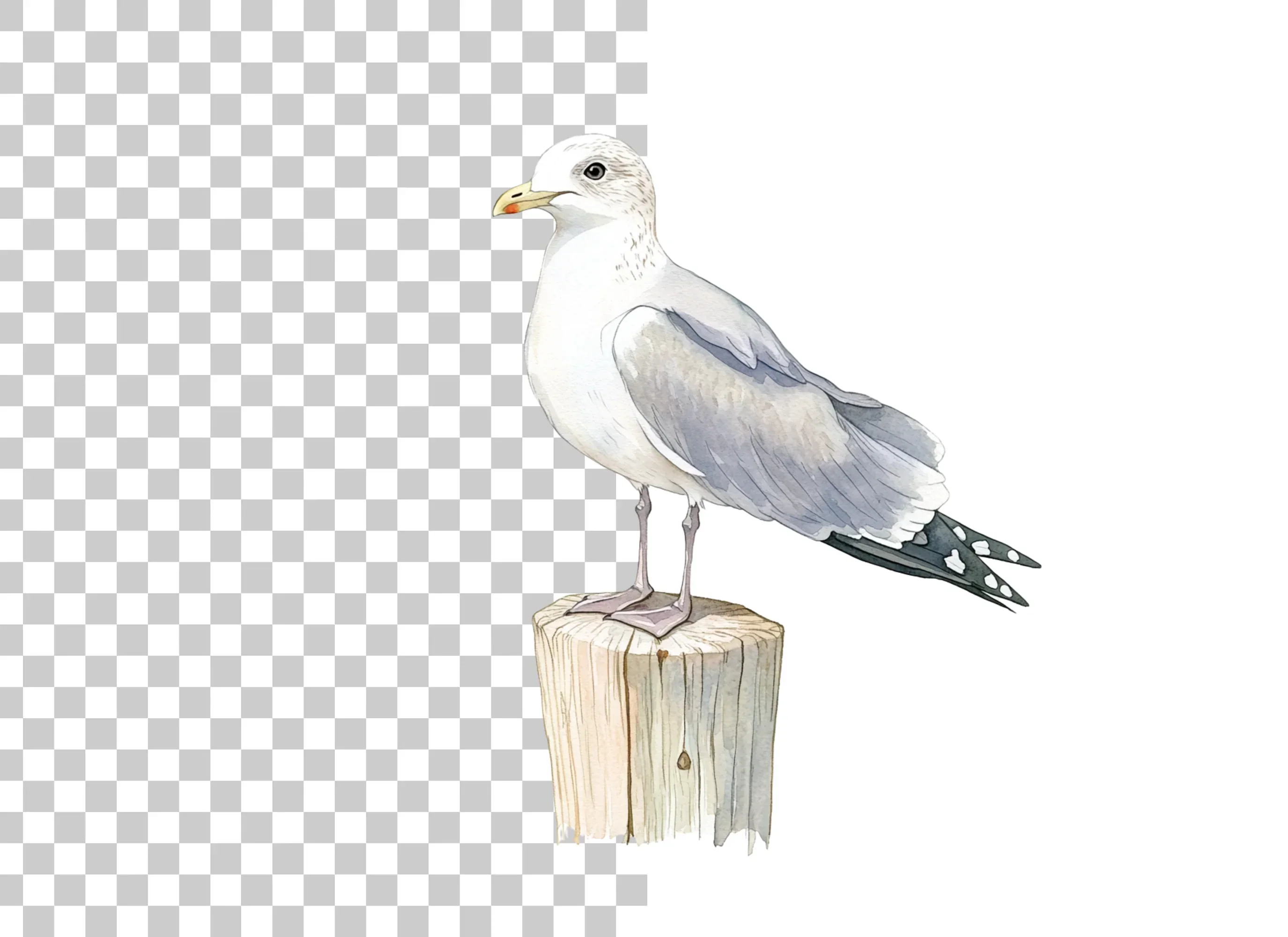 Seagulls on Wooden Posts Clipart Bundle - Image 2