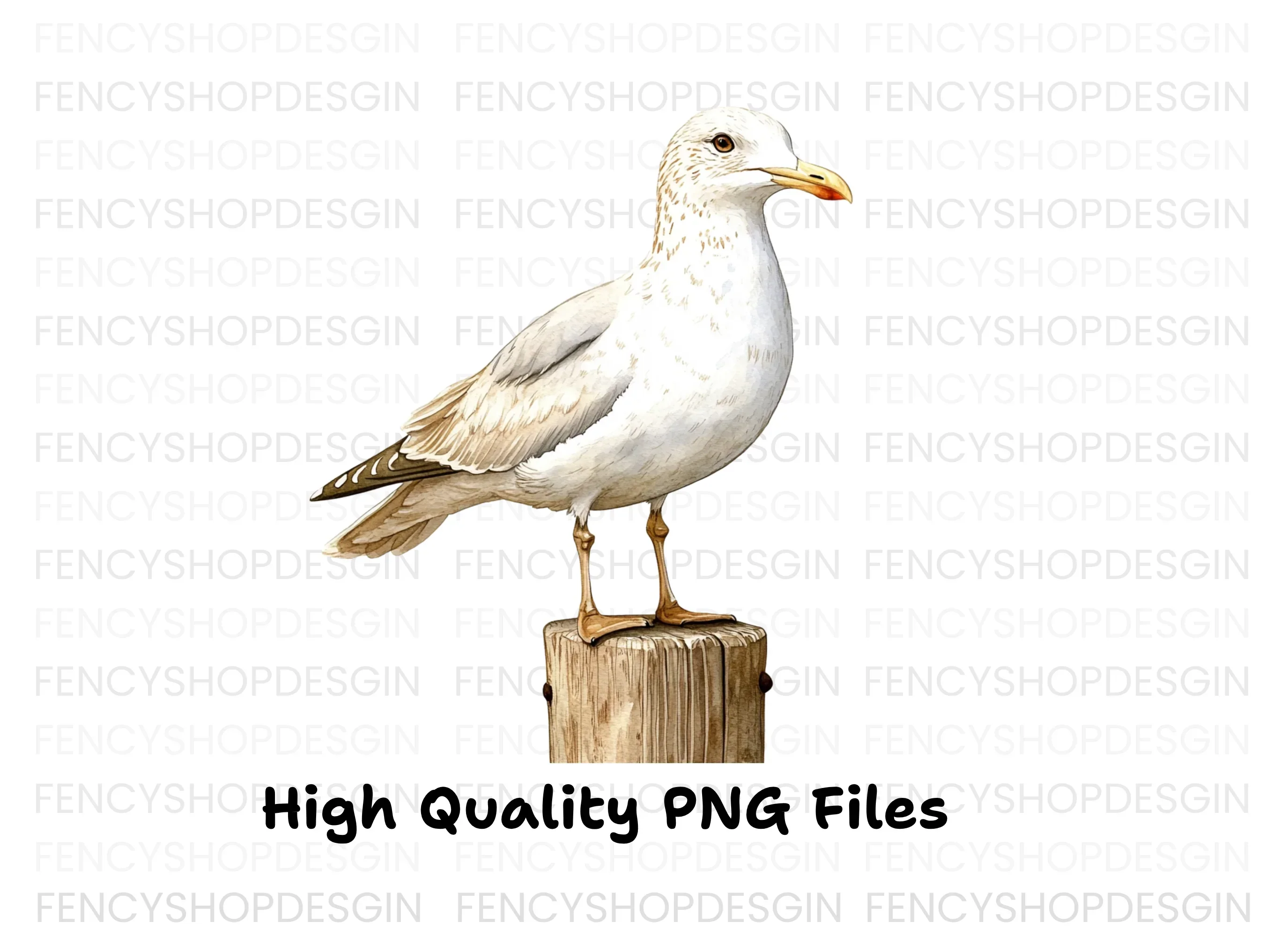 Seagulls on Wooden Posts Clipart Bundle - Image 3