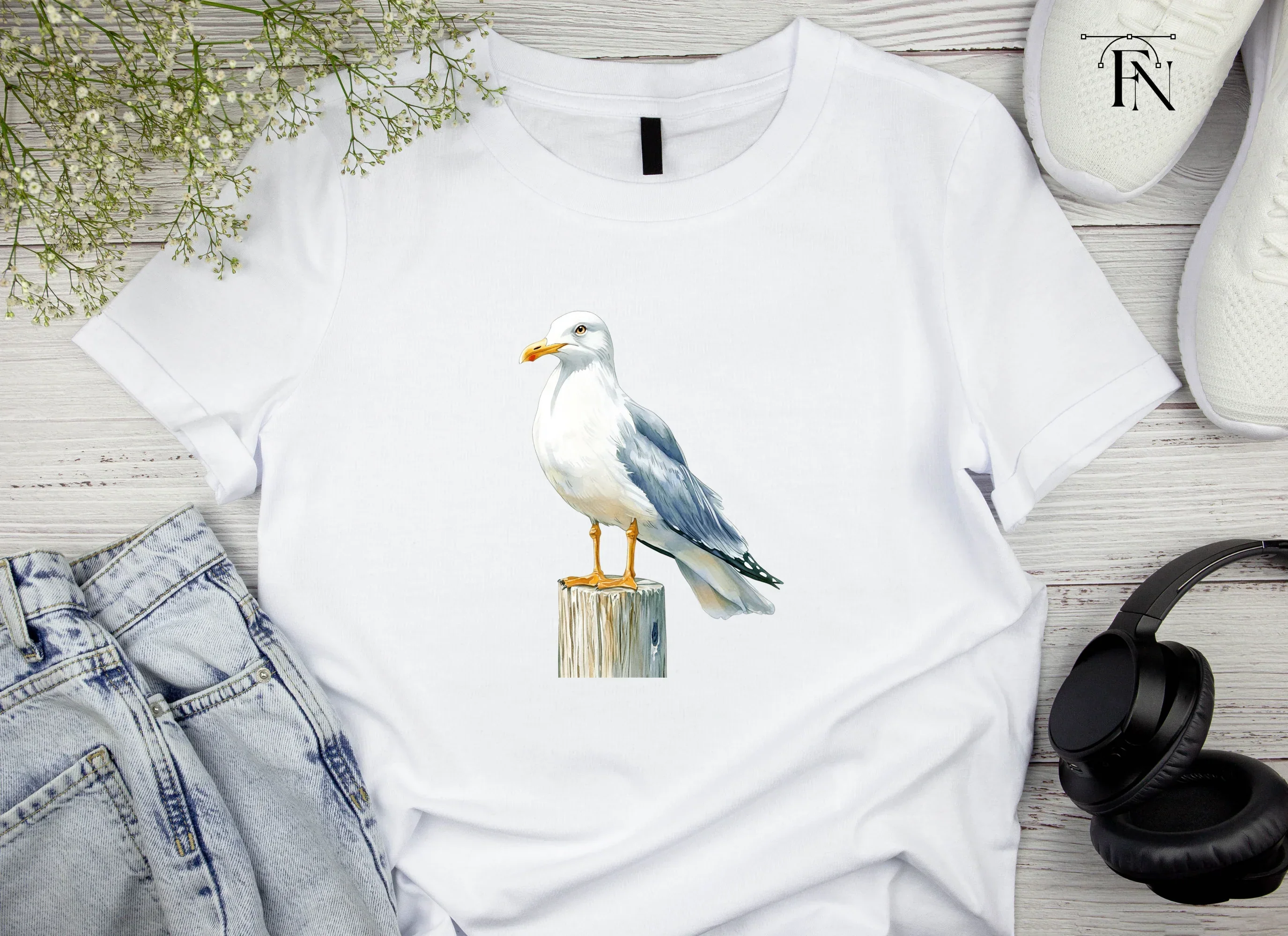 Seagulls on Wooden Posts Clipart Bundle - Image 4