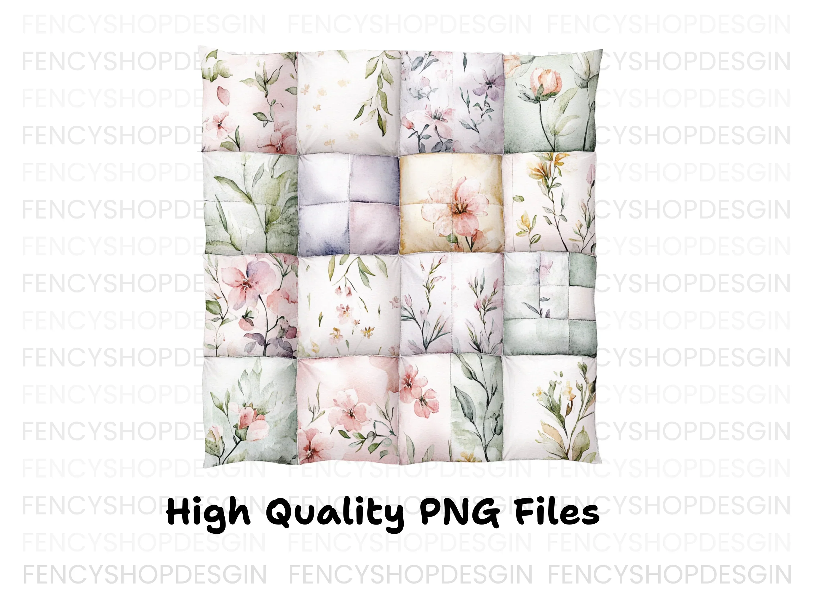 Seamless Floral Quilt Pattern Clipart Bundle - Image 2