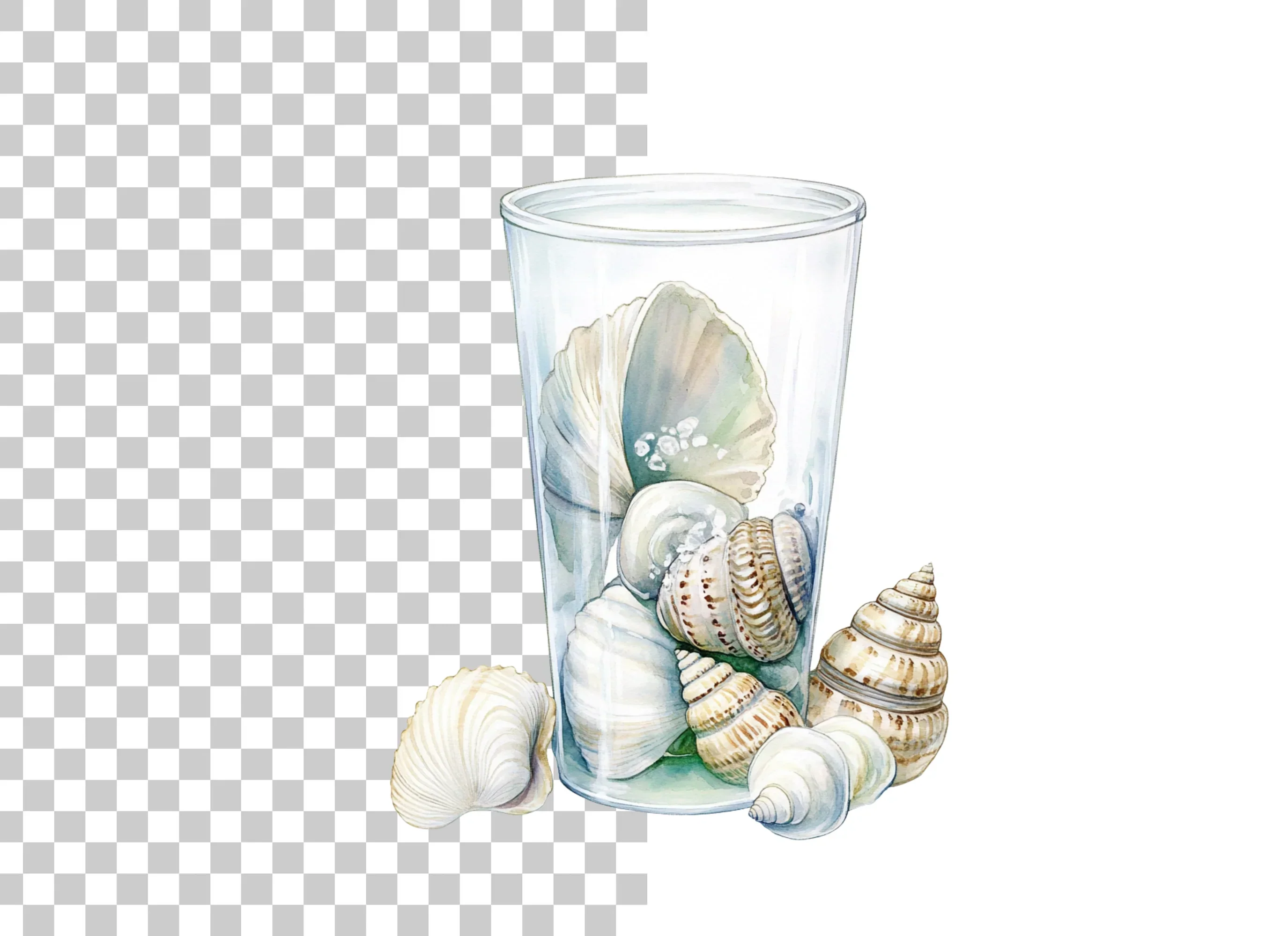 Seashells in Glass Jar Clipart Bundle - Image 2