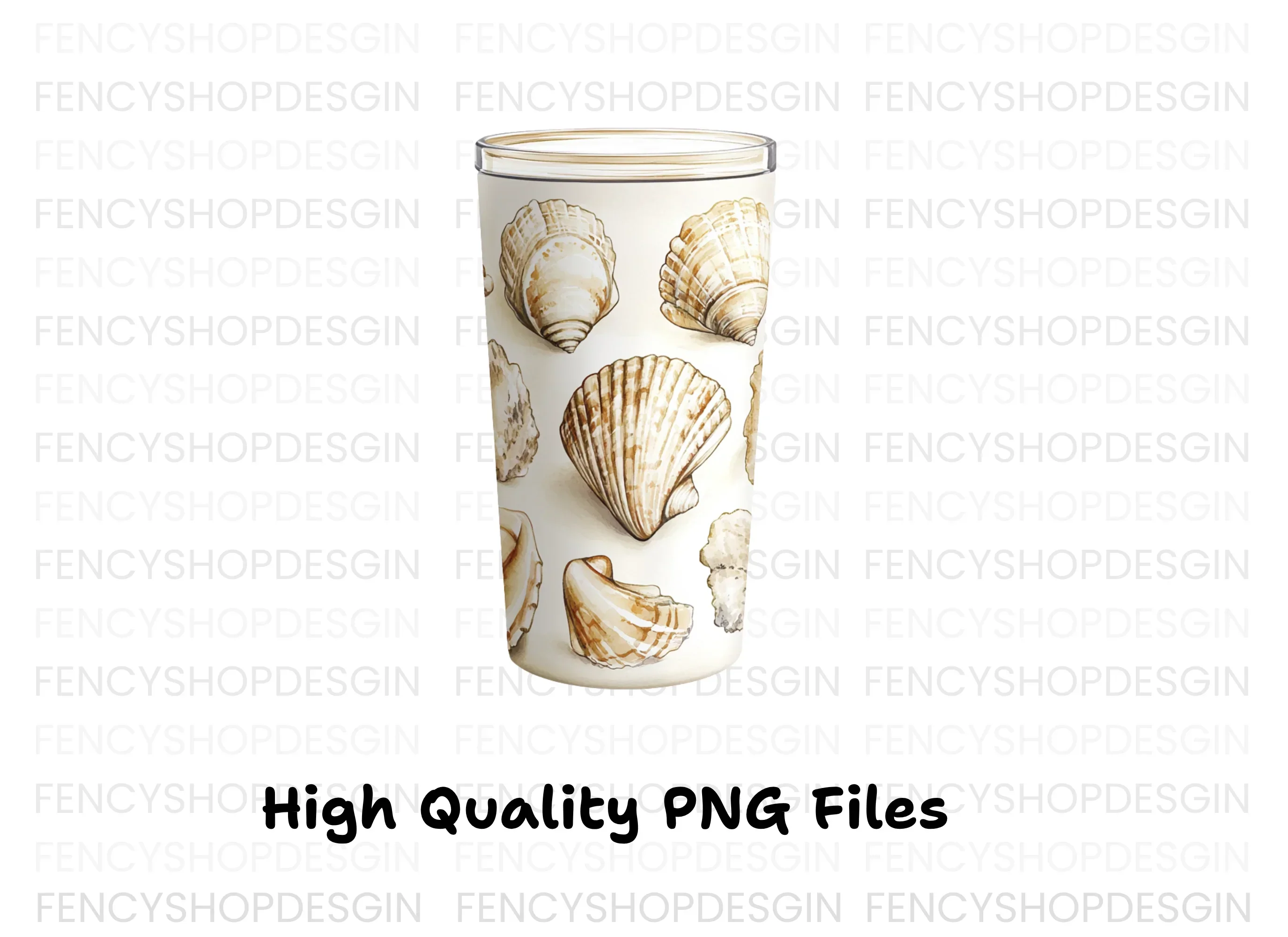 Seashells Tumbler Clipart Bundle - Image 3