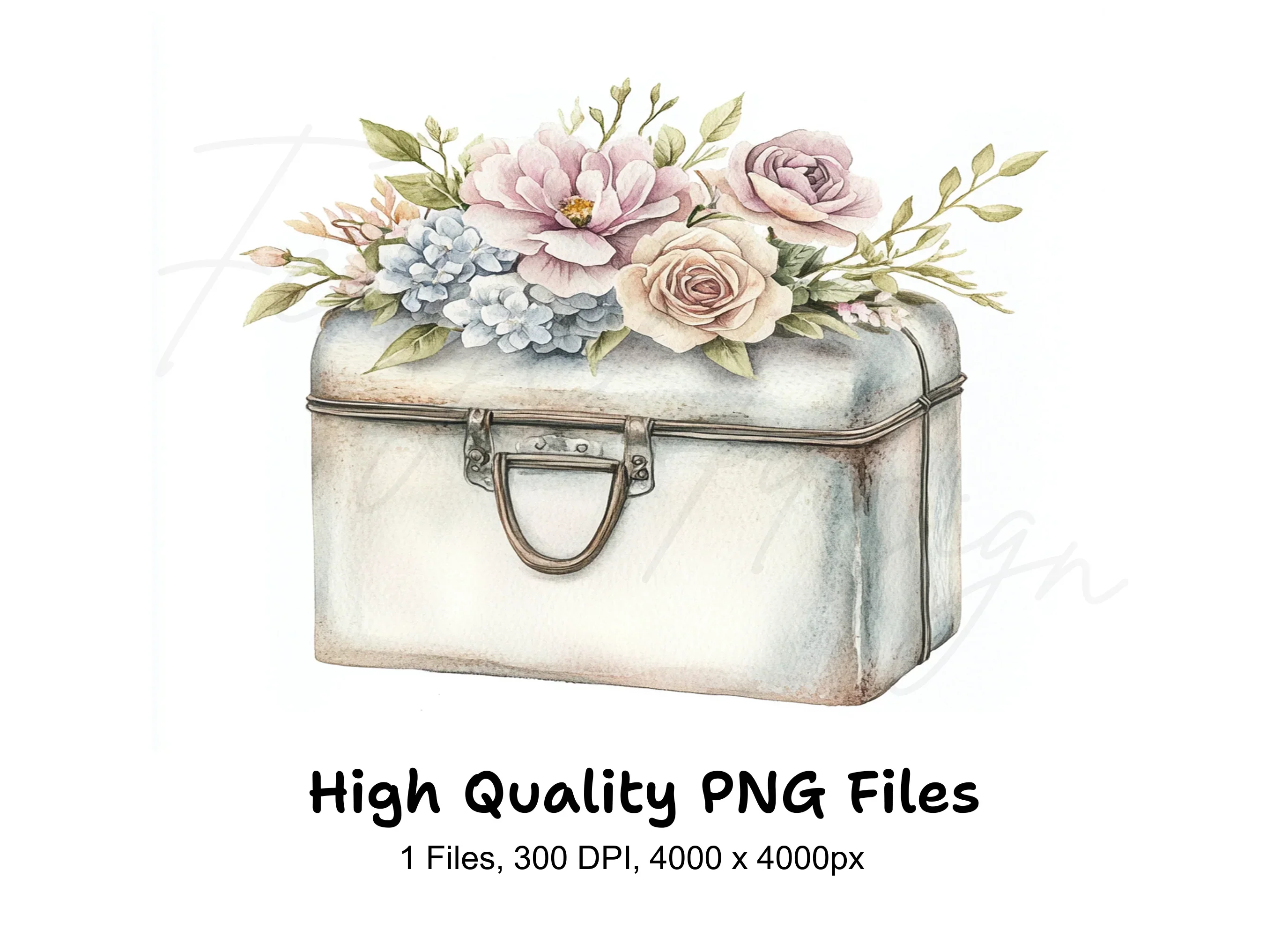 Shabby Chic Flower Box Clipart Bundle