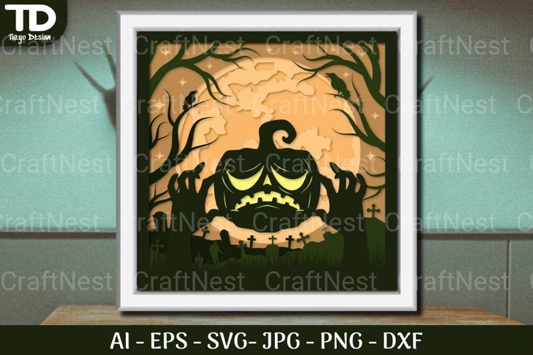 Shadow Helloween Layered Papercut SVG - Image 2