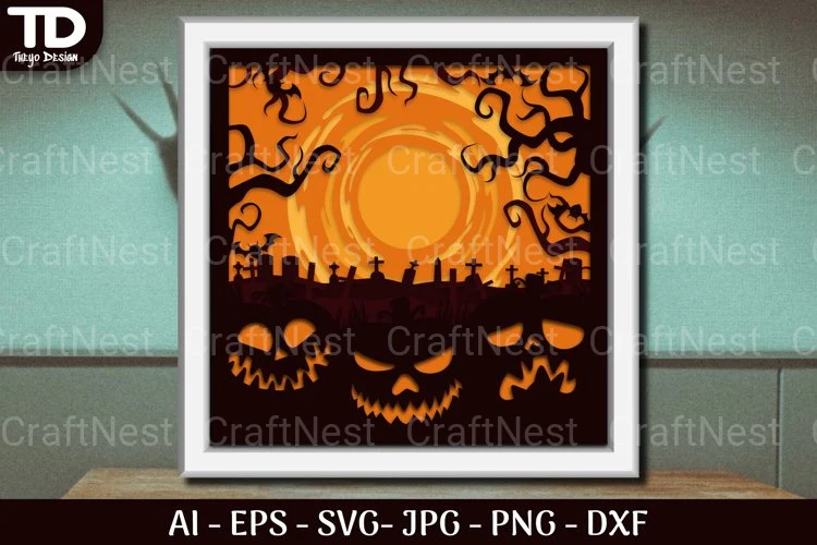 Shadow Helloween Layered Papercut SVG - Image 2