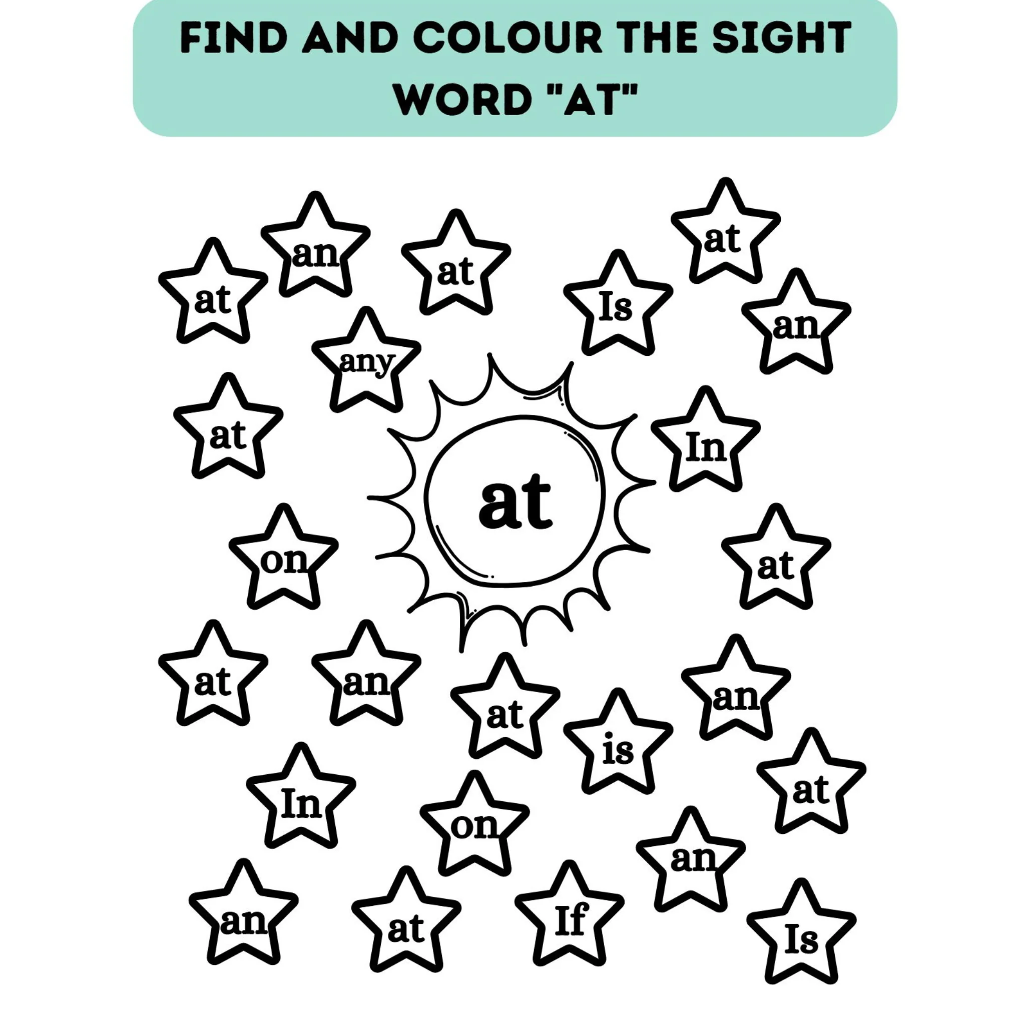 Sight Word Find and Color Worksheets - Image 2
