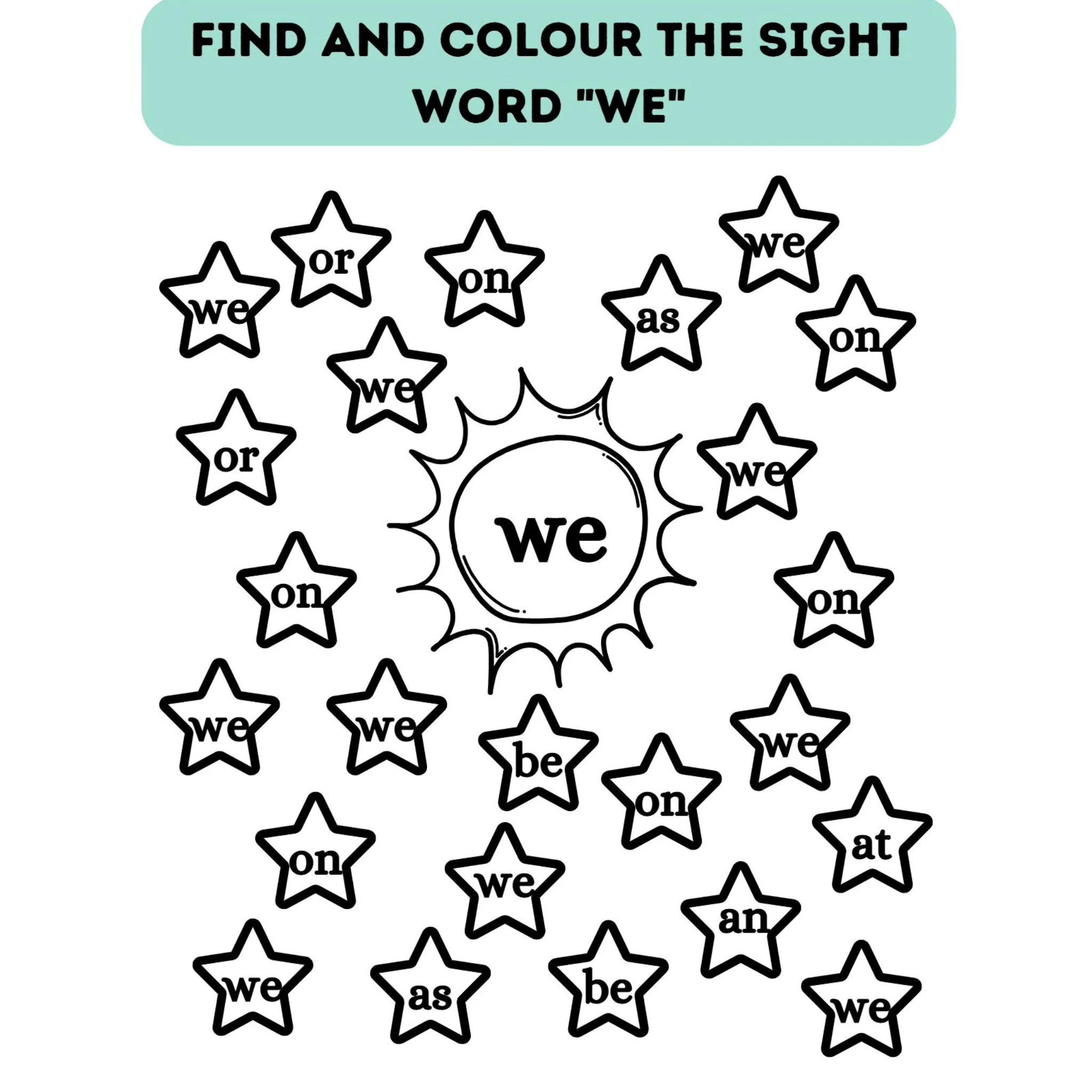 Sight Word Find and Color Worksheets - Image 4