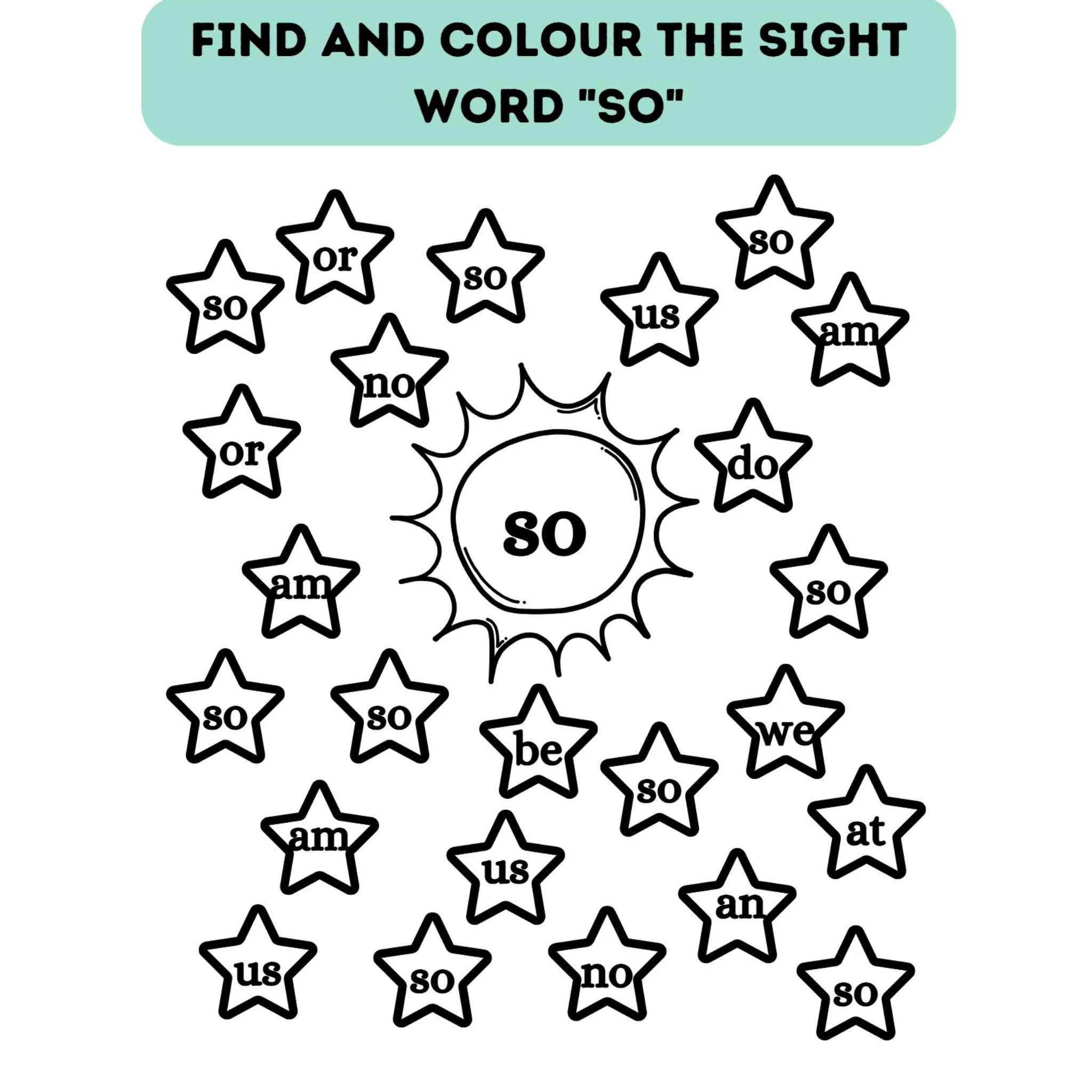 Sight Word Find and Color Worksheets - Image 5