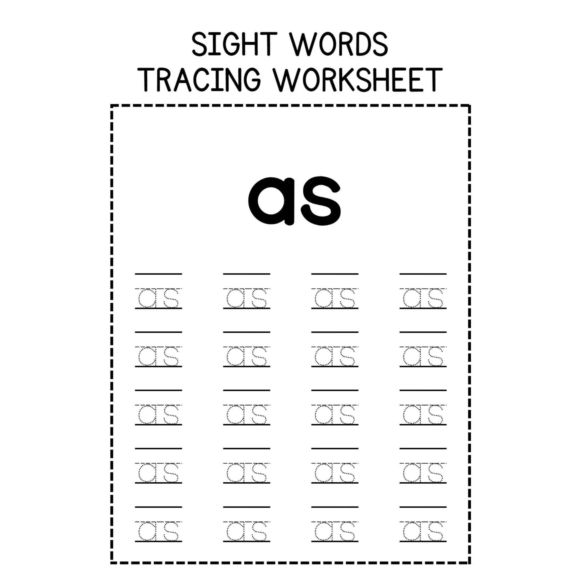 Sight Word Tracing Sentence Worksheets - Image 3