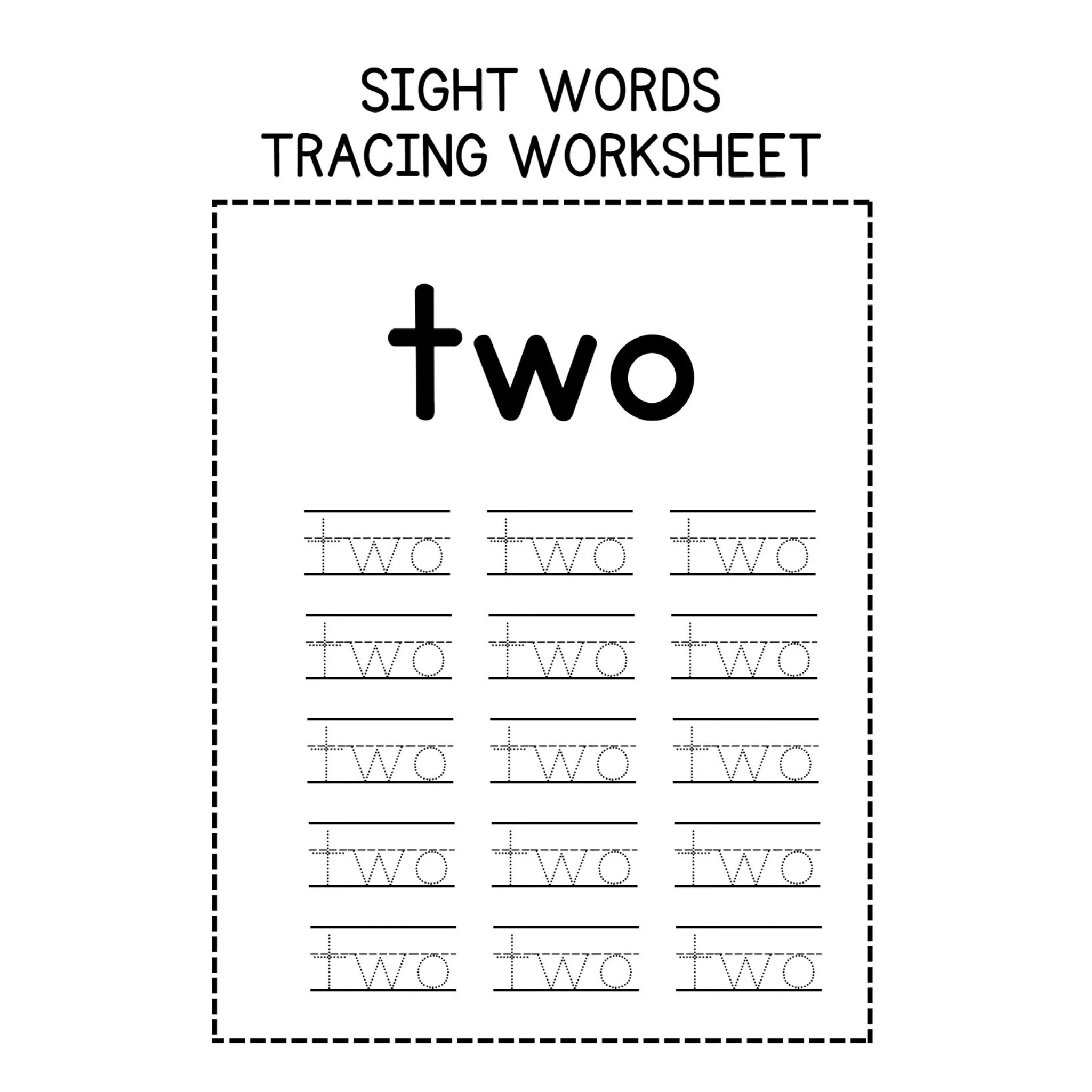 Sight Word Tracing Sentence Worksheets - Image 4