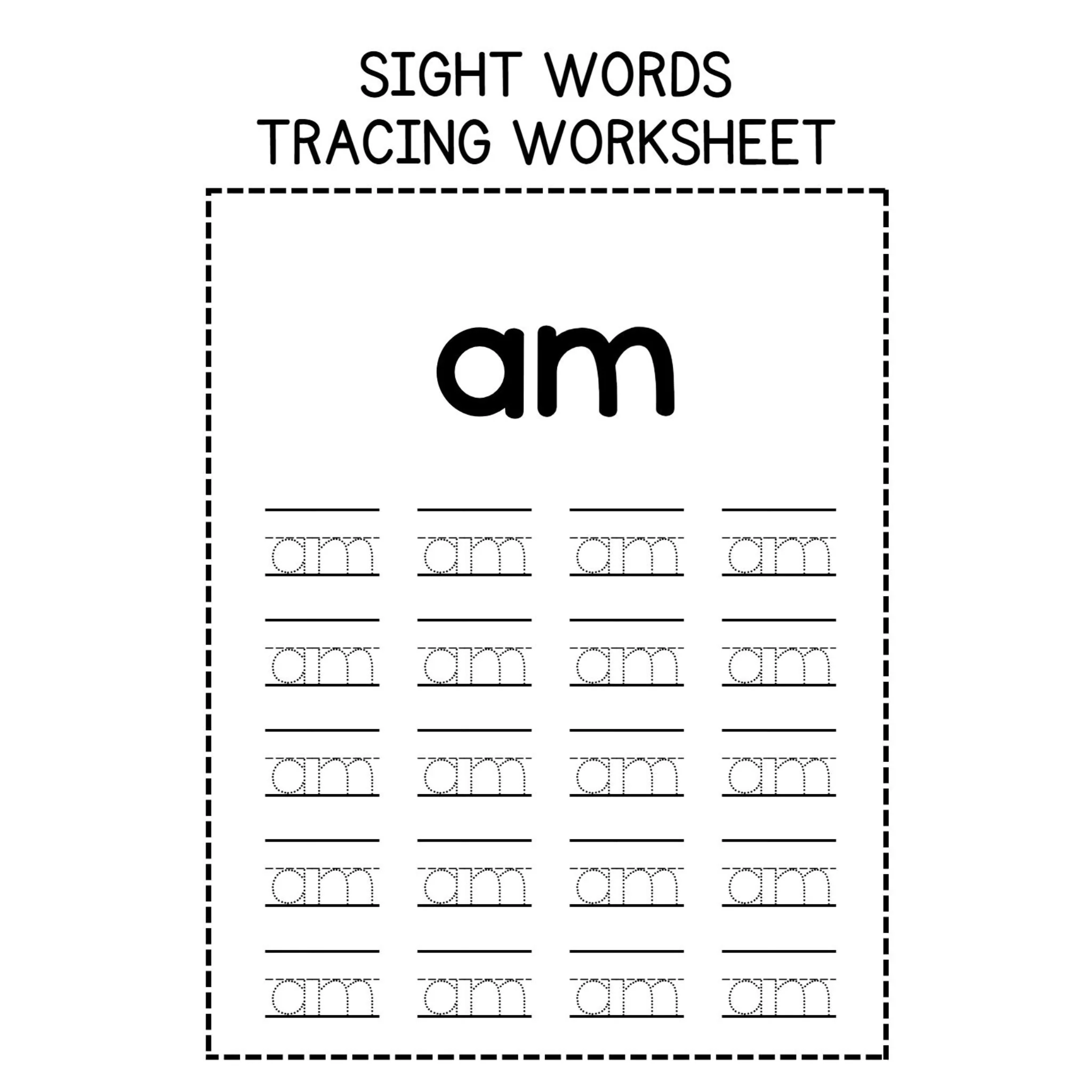 Sight Word Tracing Sentence Worksheets - Image 5