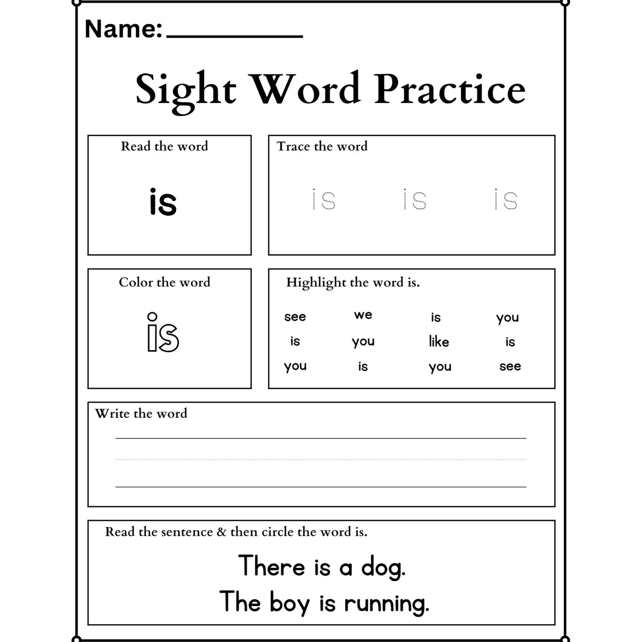 Sight Words Tracing Worksheets - Image 3