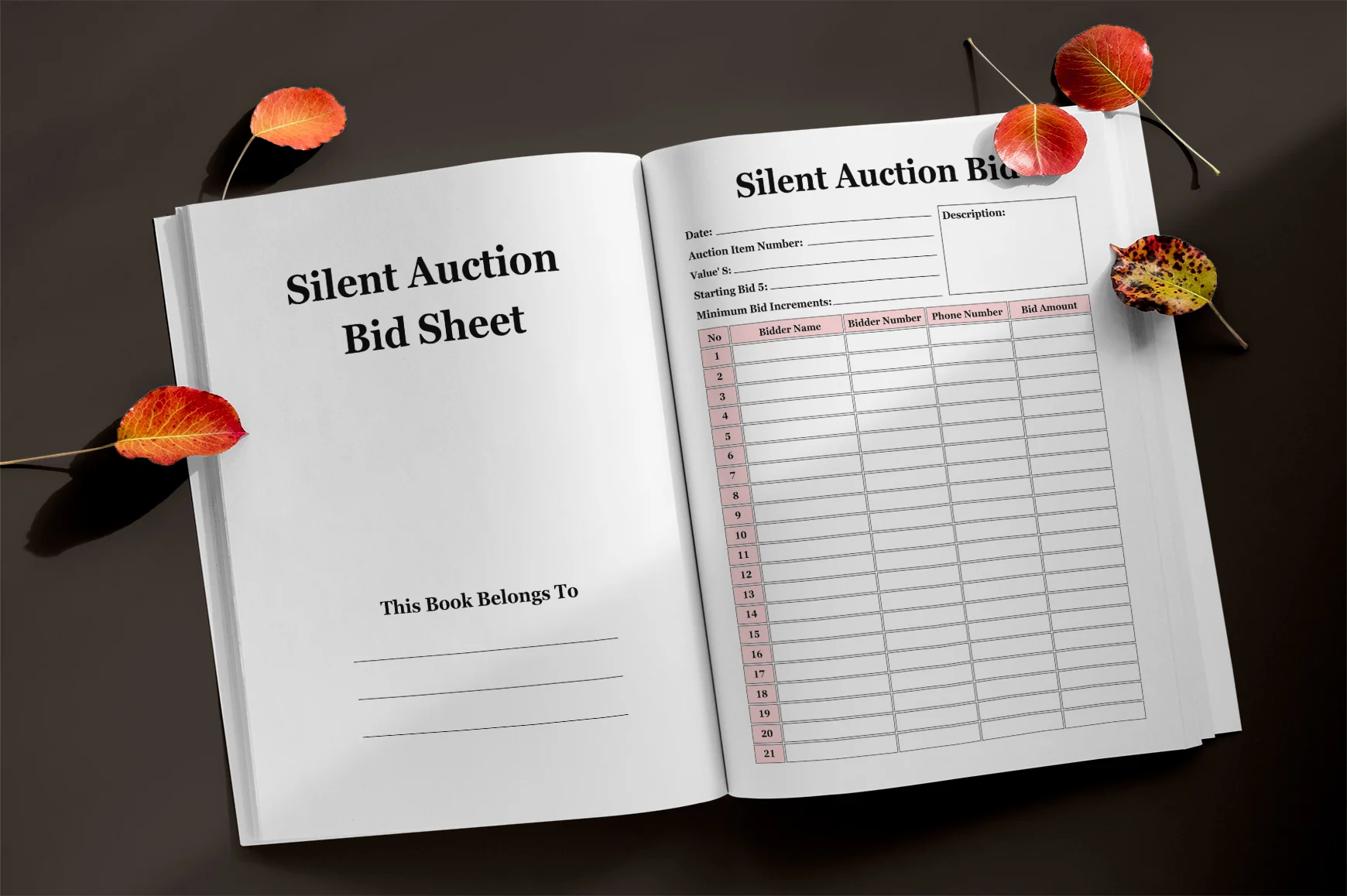 Silent Auction Bid Sheet Planner - Image 2