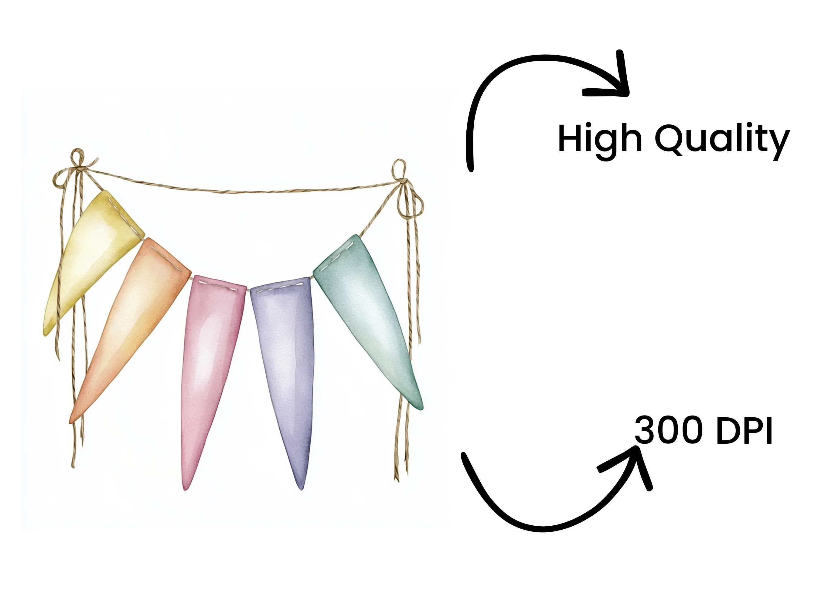 Simple Bunting Banner Clipart Bundle - Image 4