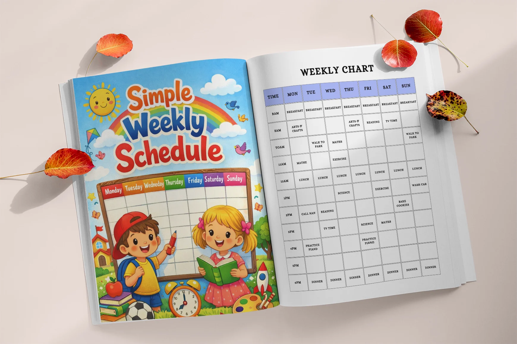Simple Weekly Schedule for Children Planner - Image 2