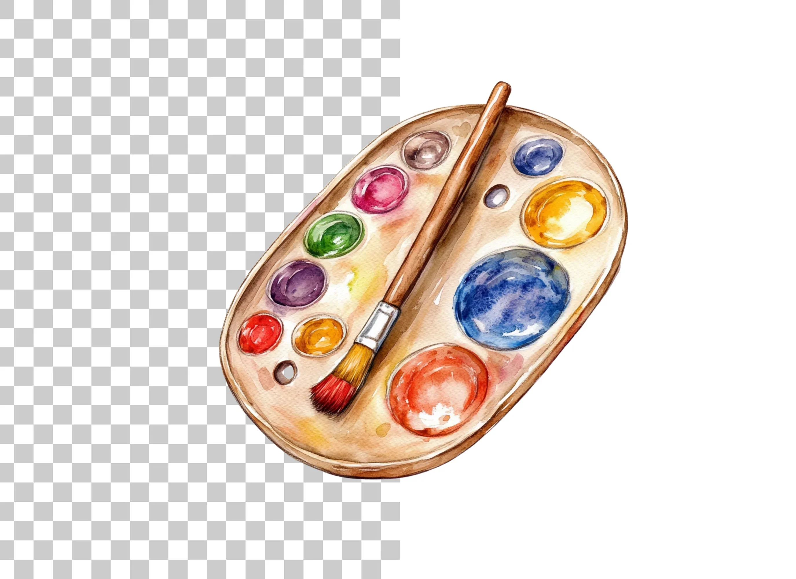 Single Paint Palette Clipart Bundle - Image 2