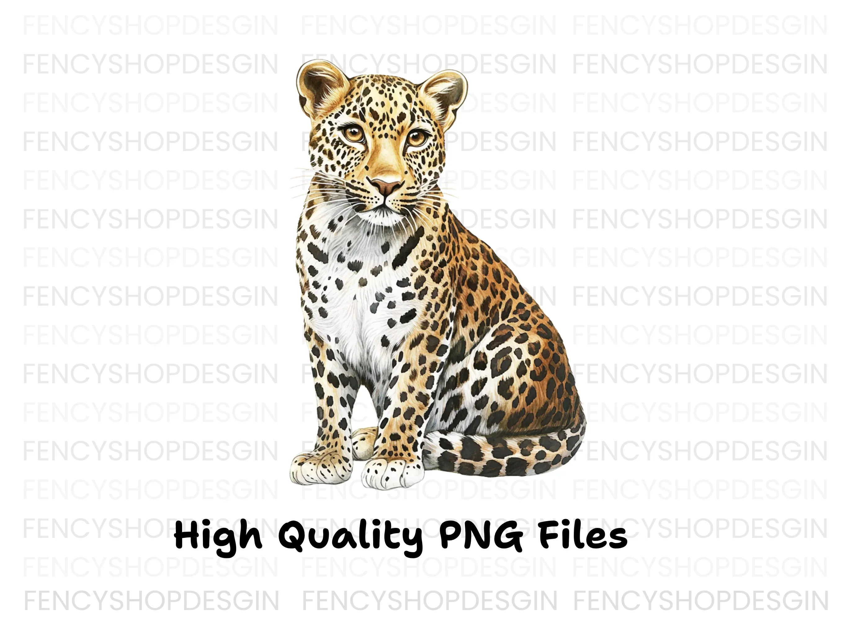 Sitting Leopard Clipart Bundle - Image 2
