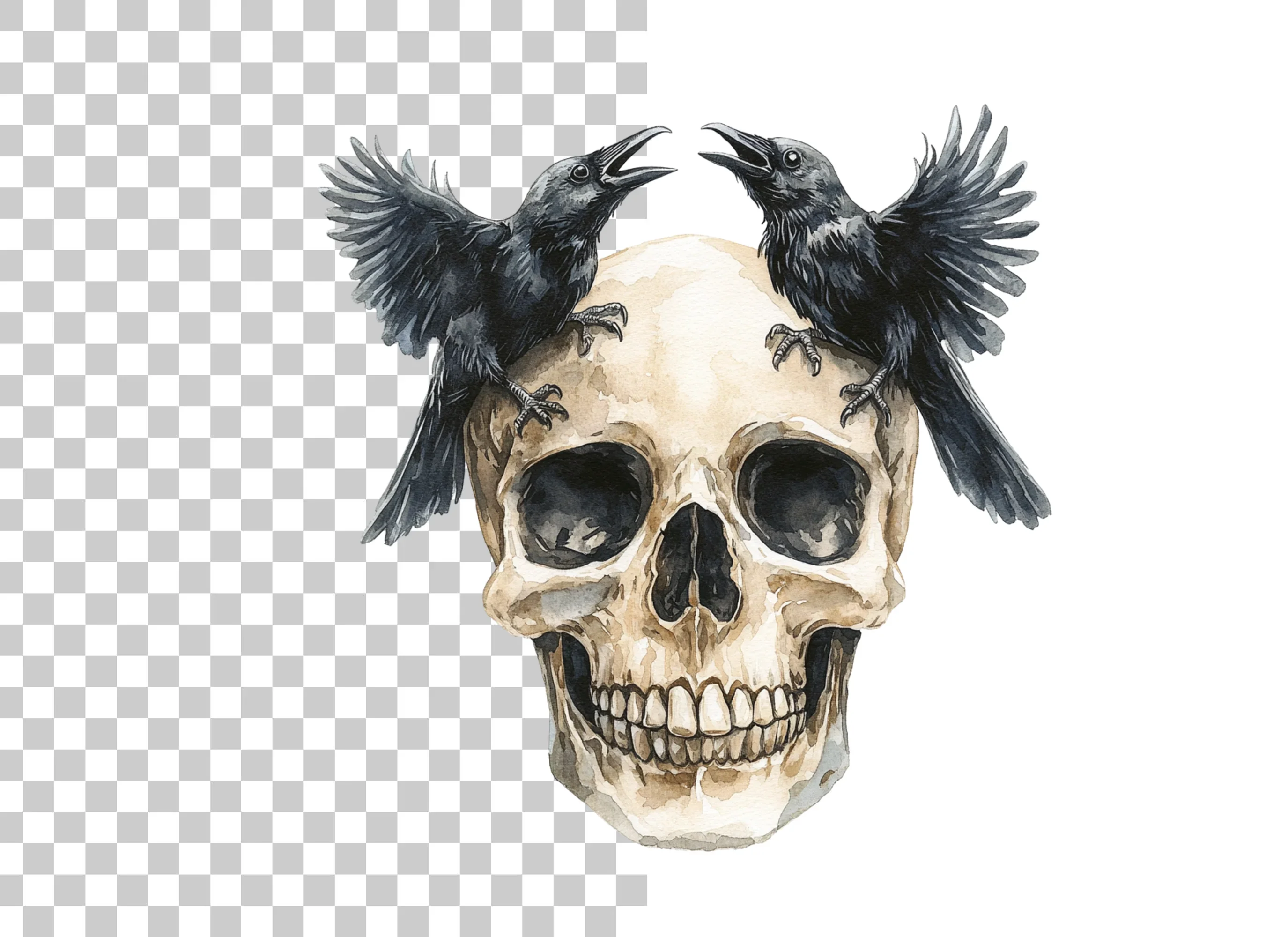Skull and Raven Clipart Bundle - Image 2
