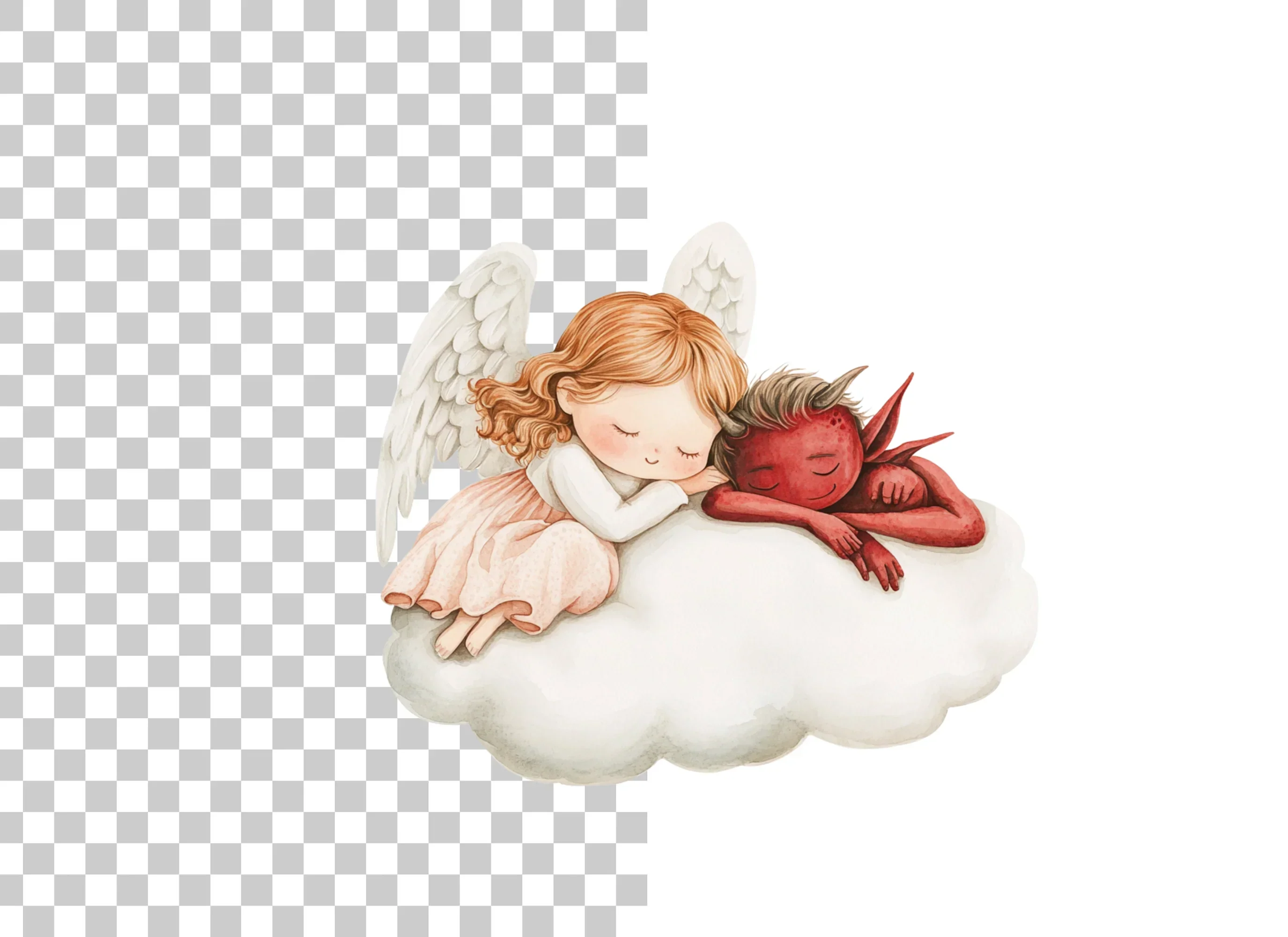 Sleeping Angels and Devils Clipart Bundle - Image 2