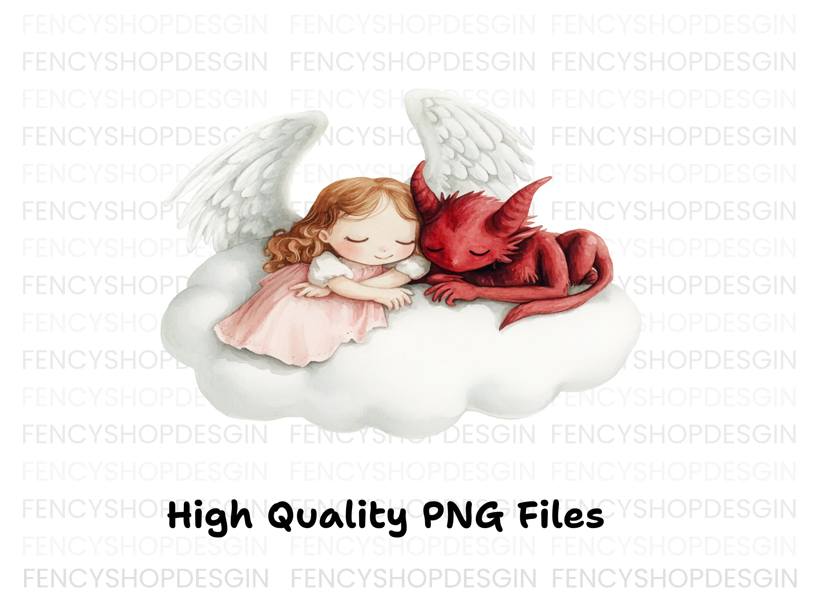 Sleeping Angels and Devils Clipart Bundle - Image 3