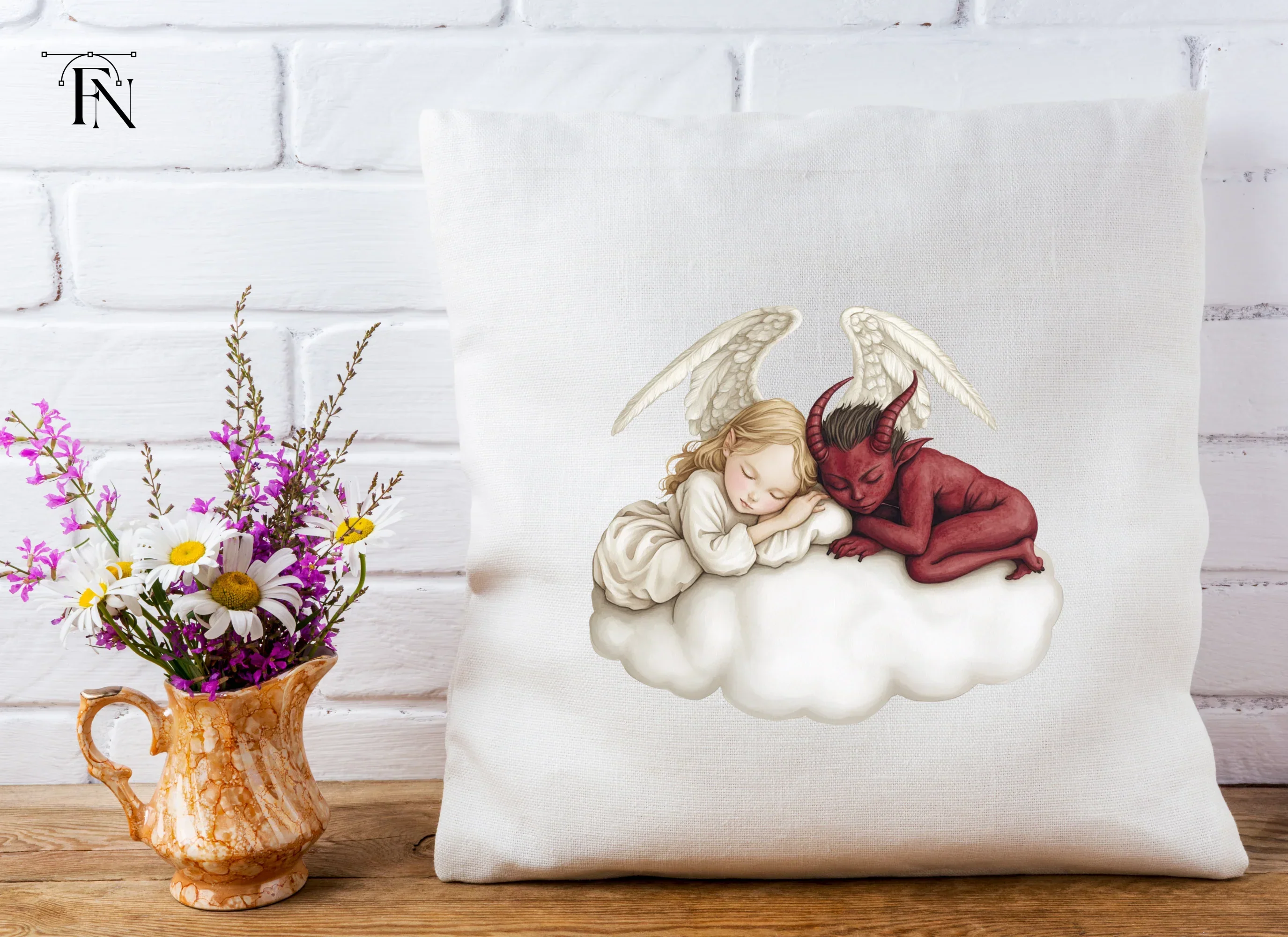Sleeping Angels and Devils Clipart Bundle - Image 5