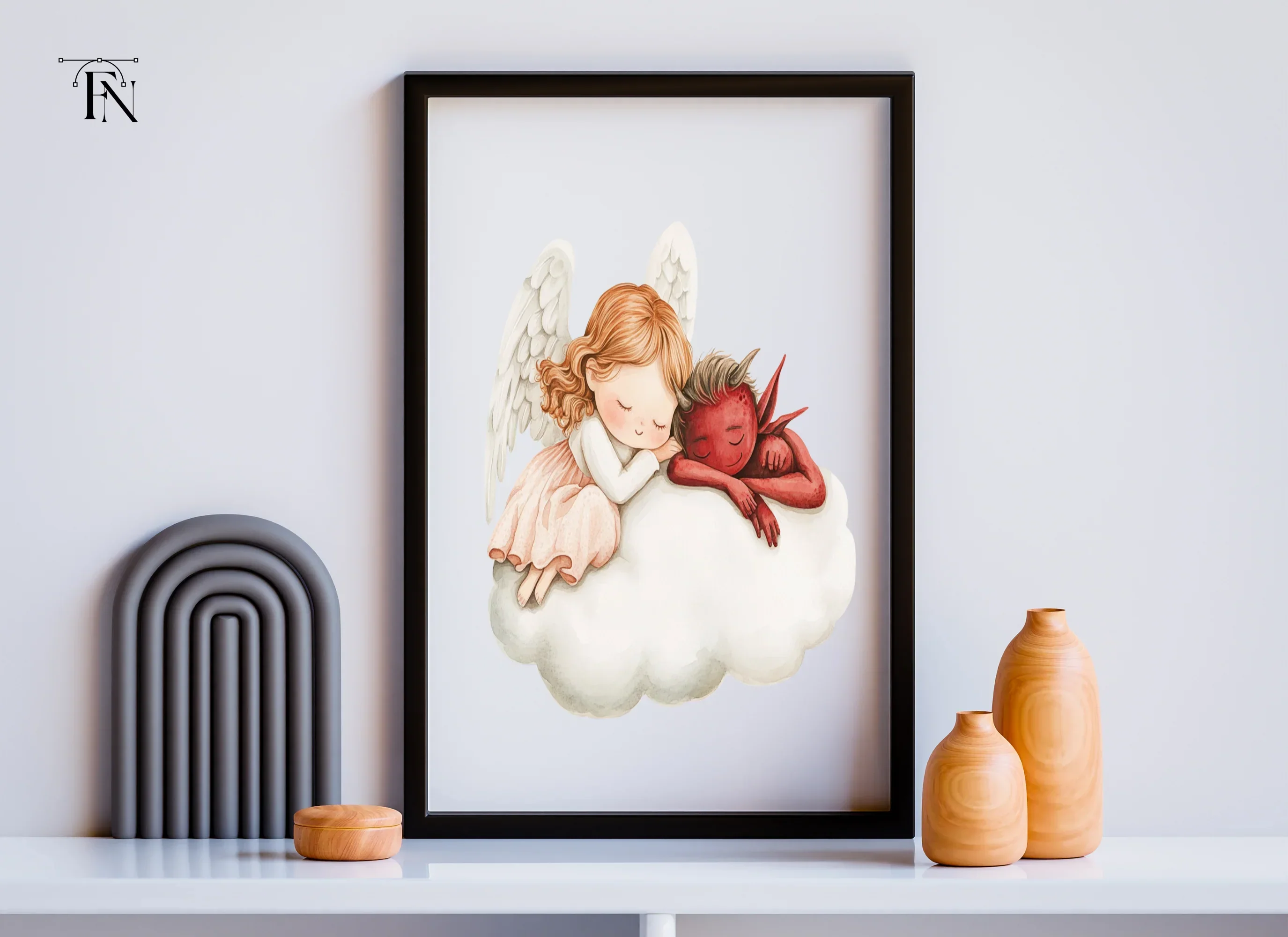 Sleeping Angels and Devils Clipart Bundle - Image 6