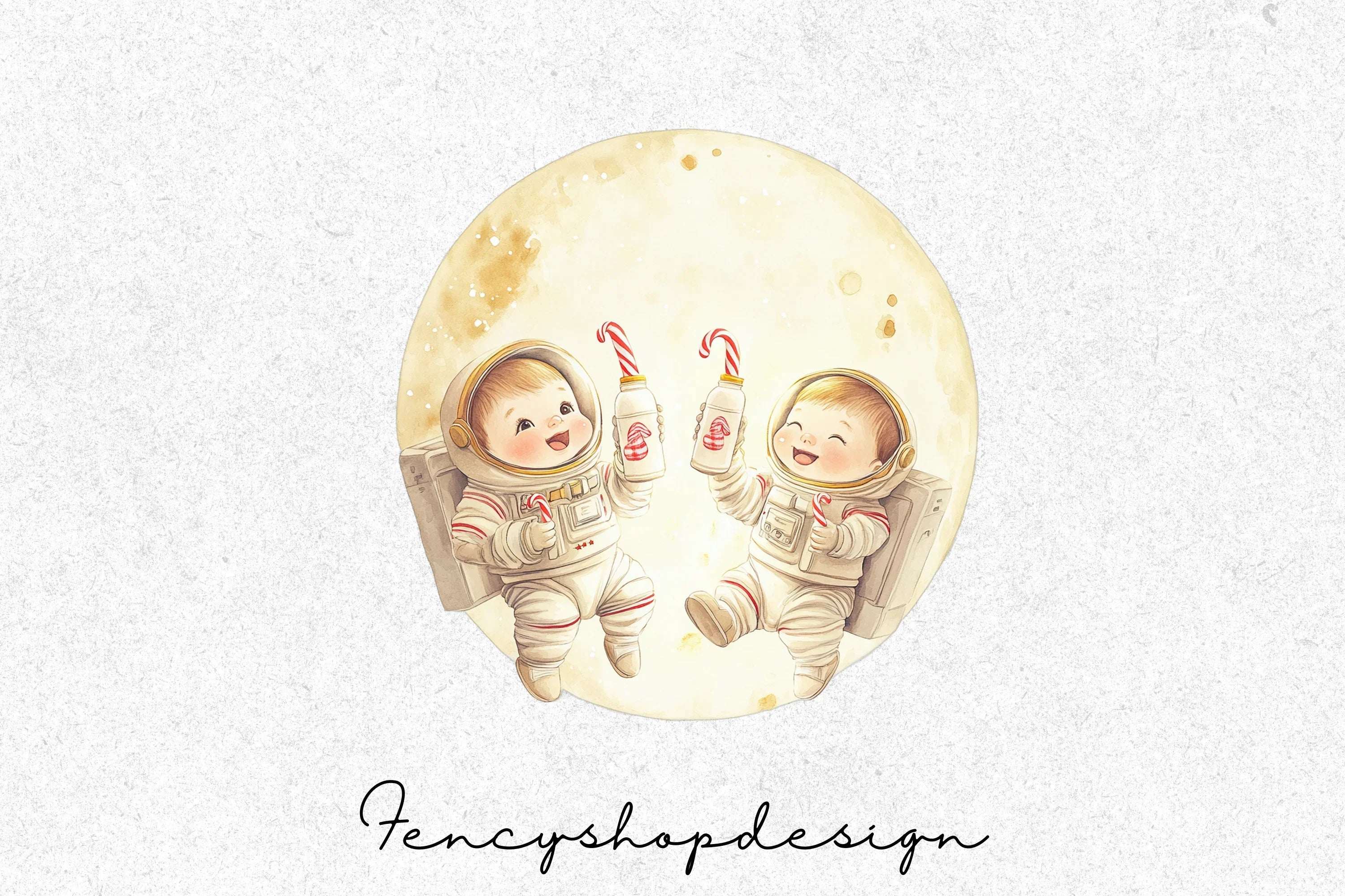 Sleeping Baby Winter Wonderland Clipart Bundle - Image 3