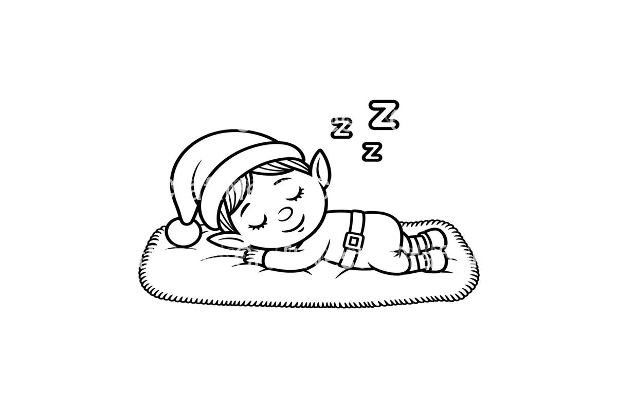 Sleeping Christmas Elf Coloring Books - Image 3