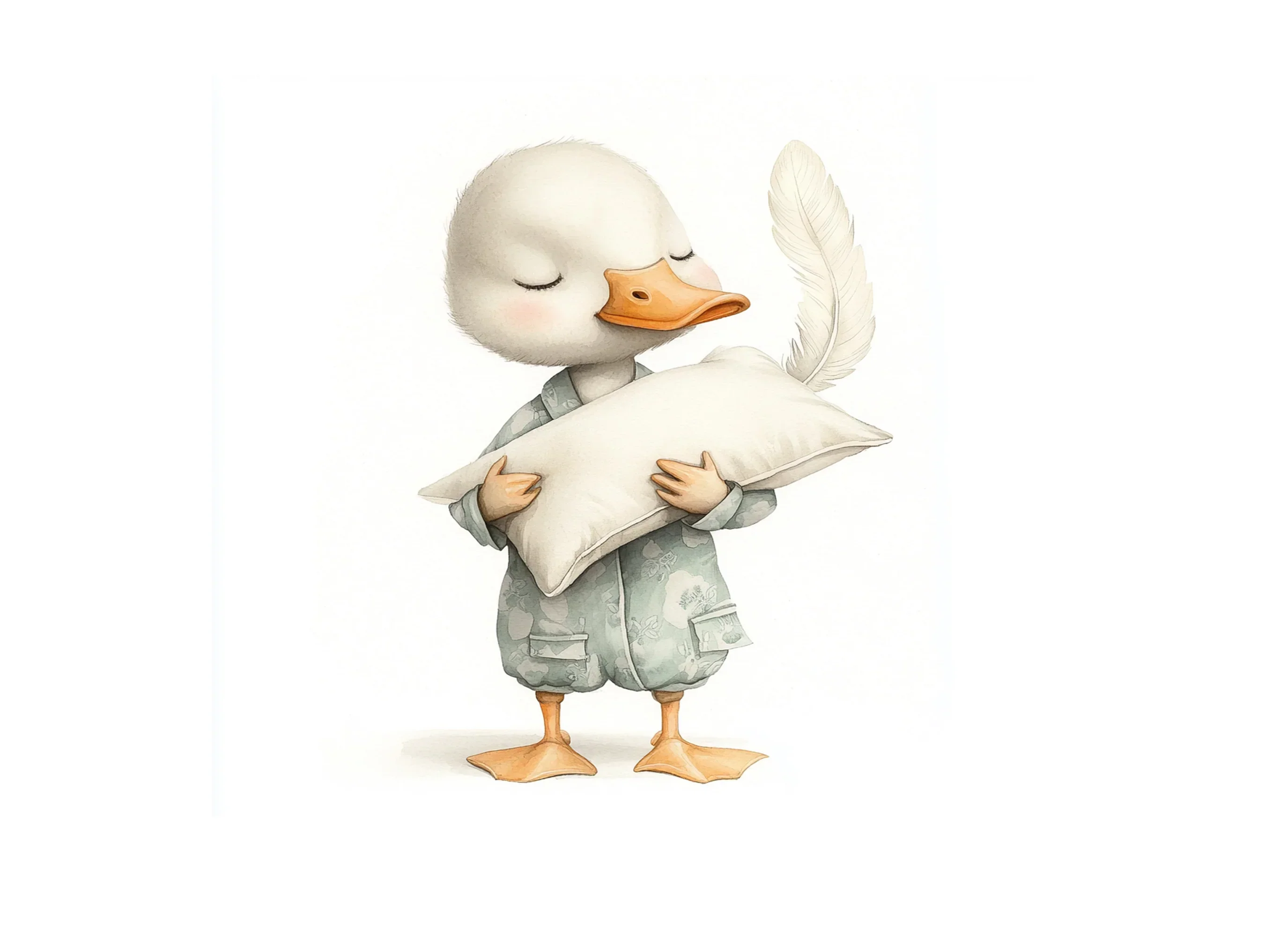 Sleeping Duckling with Pillow Clipart Bundle - Image 3