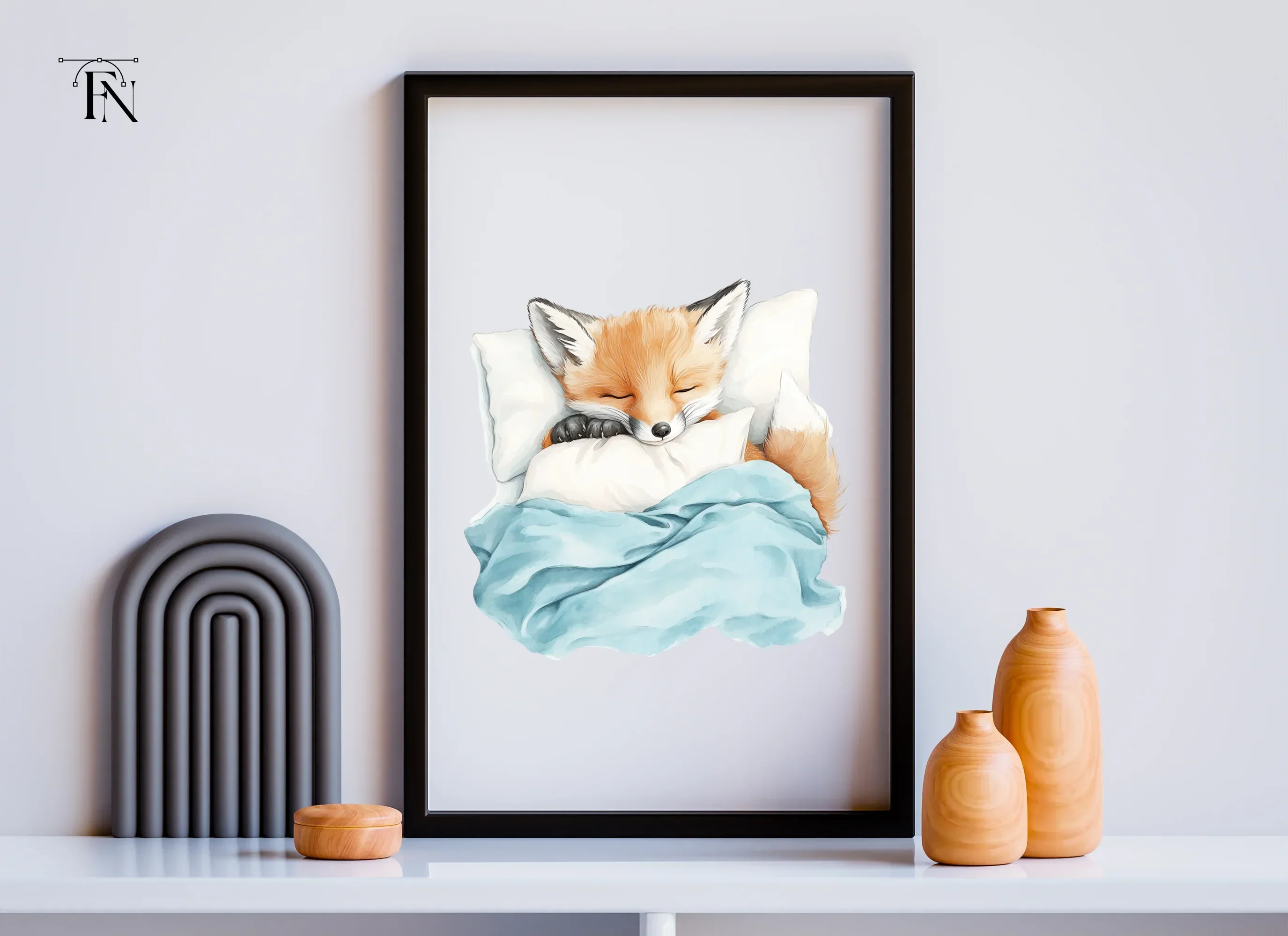 Sleeping Fox Baby Animals Clipart Bundle - Image 3