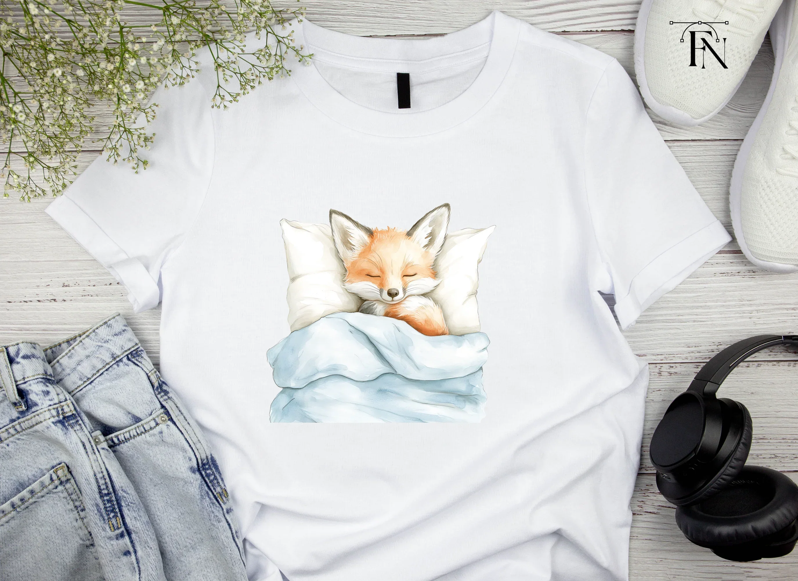 Sleeping Fox Baby Animals Clipart Bundle - Image 5