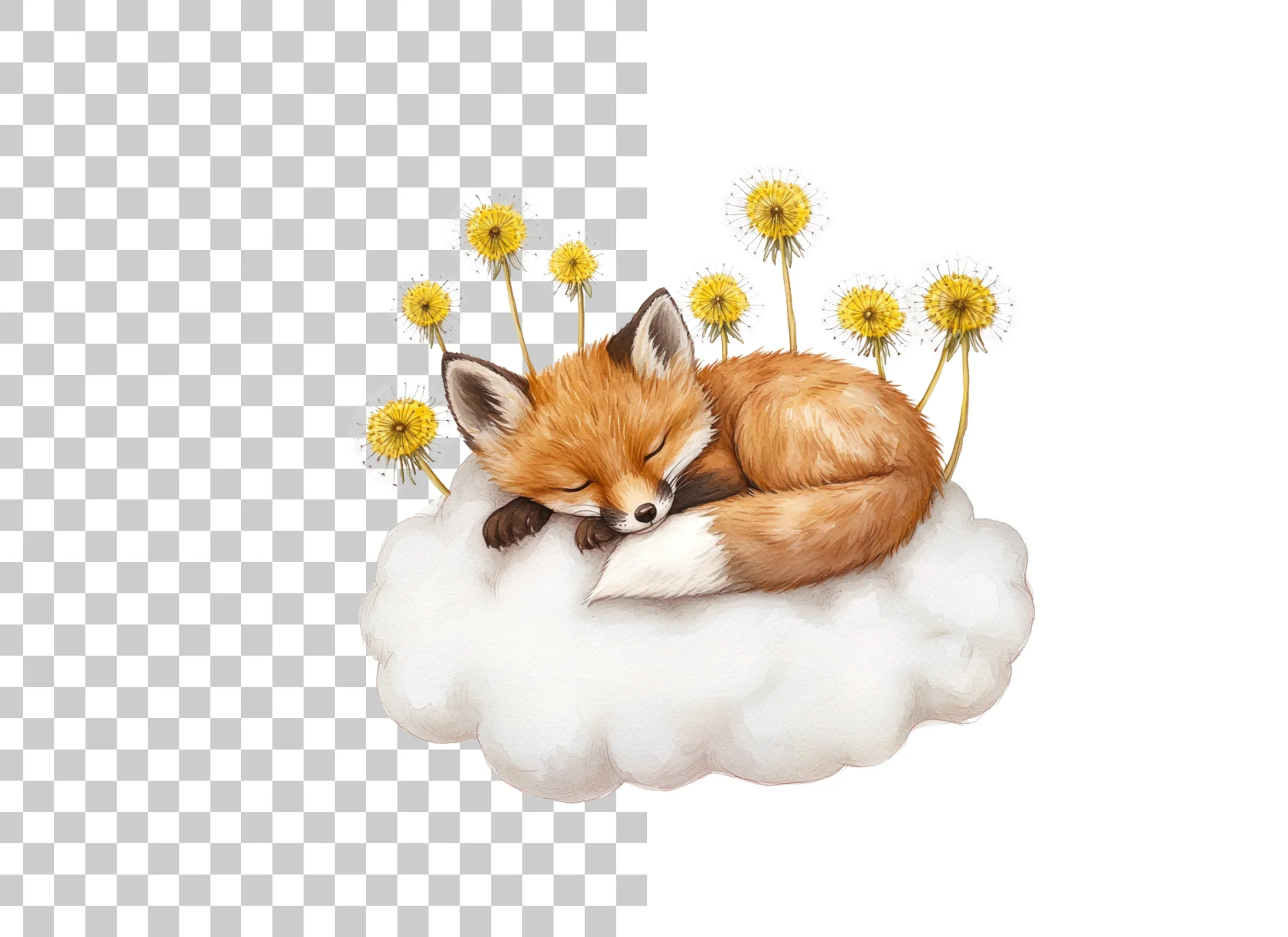 Sleeping Fox Clipart Bundle - Image 2