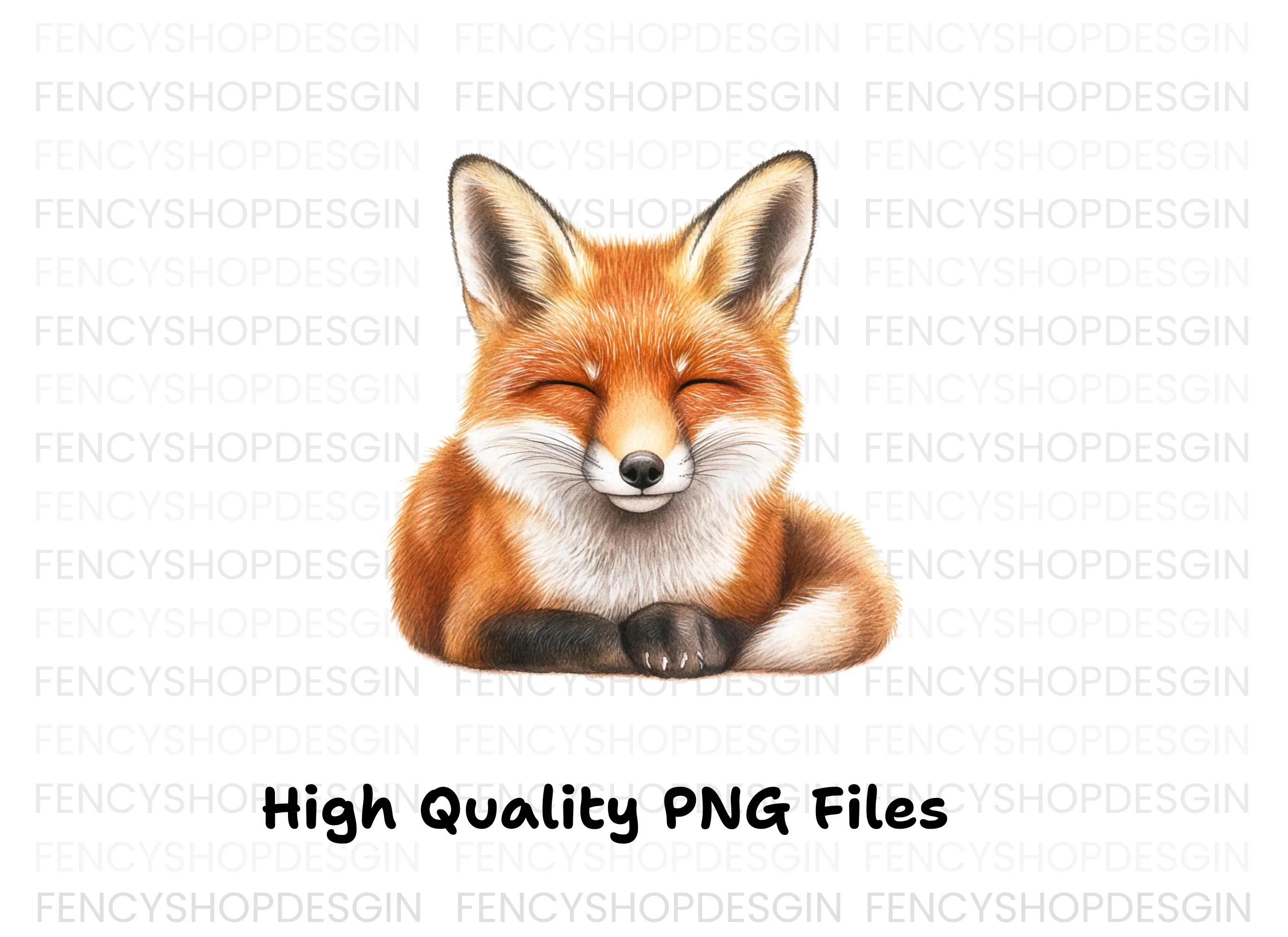 Sleeping Fox Head Clipart Bundle - Image 3
