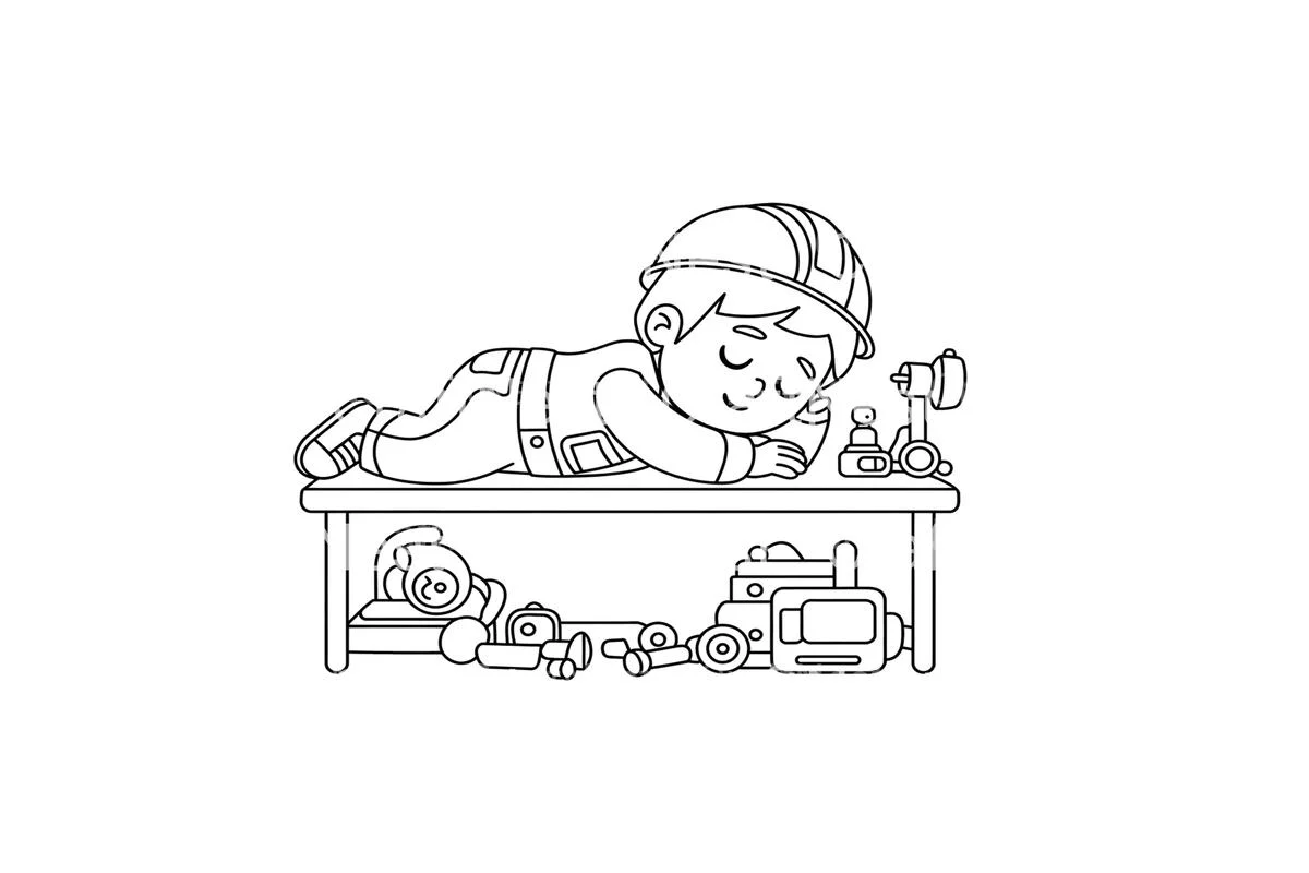 Sleeping Mechanic Coloring Books - Image 2