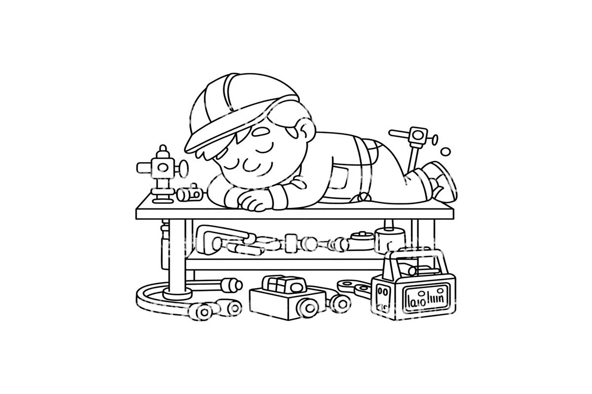 Sleeping Mechanic Coloring Books - Image 3