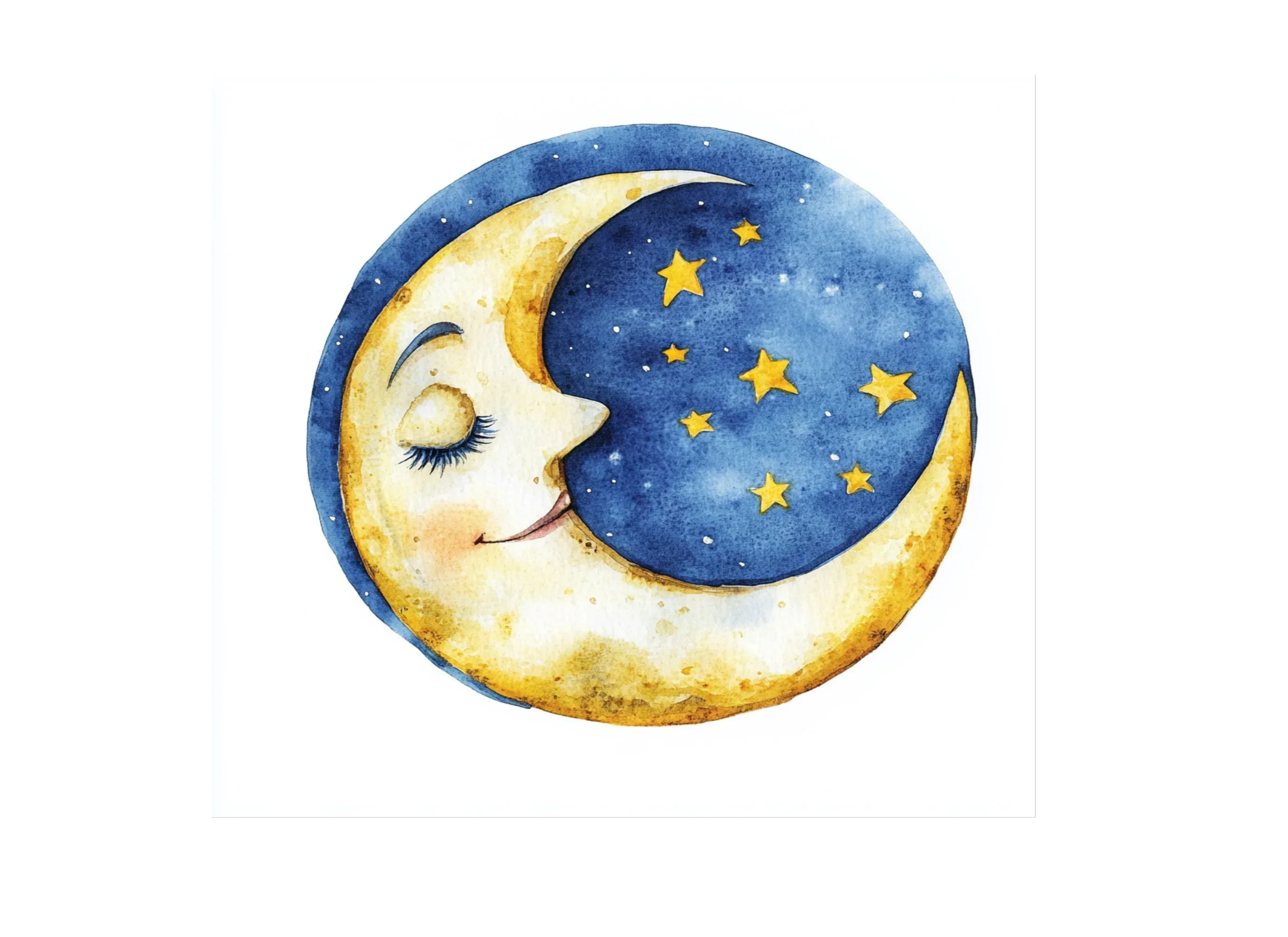 Sleeping Moon and Stars Clipart Bundle - Image 2
